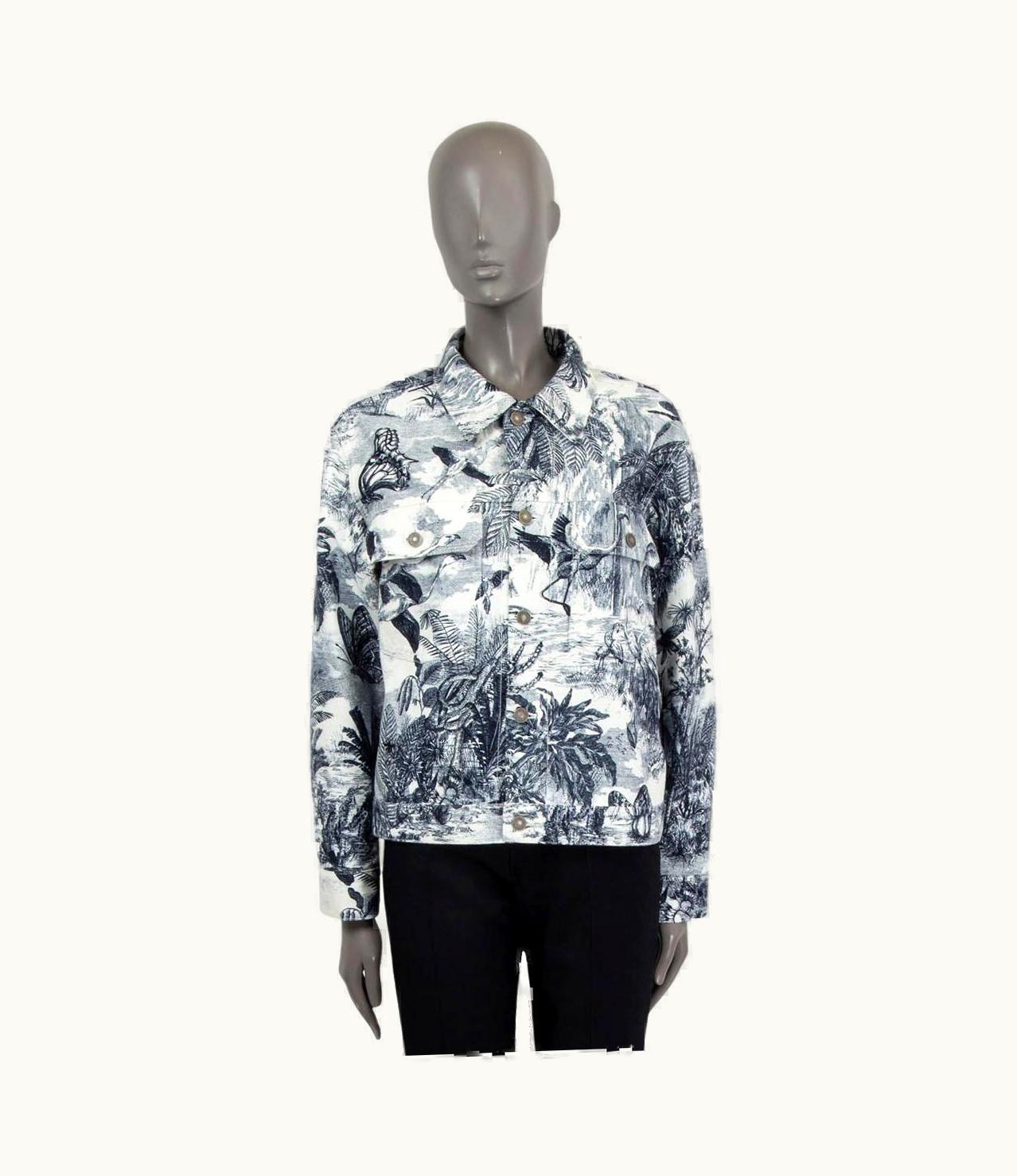 Dior Christian Dior Blue White 2020 Toile Du Jouy Tropicalia Denim Jacket