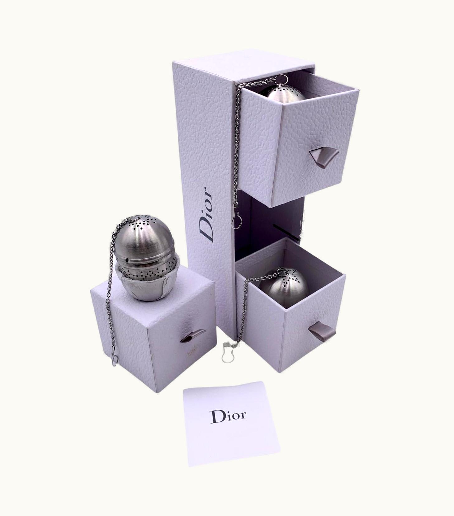 Dior Christian Dior Limited Edition Tea Time Silver Metal Tea Infuser Set