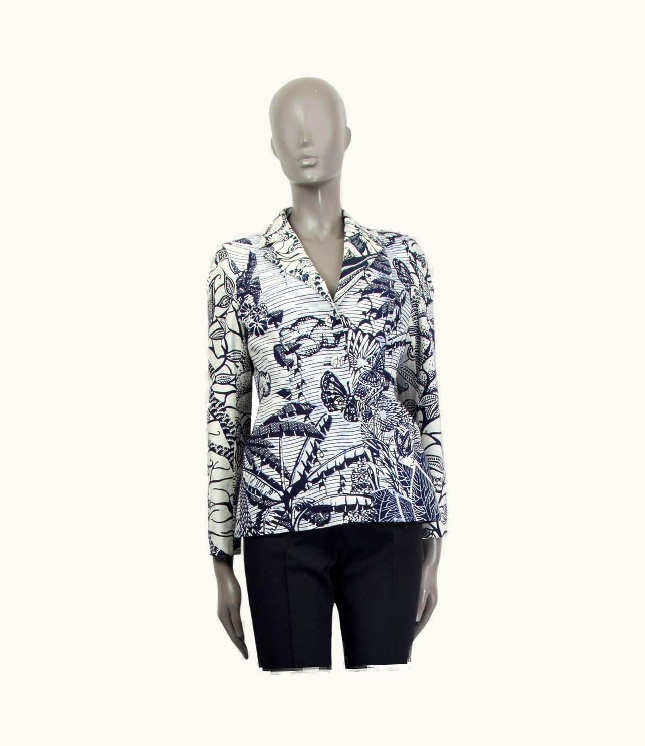 Dior Christian Dior Blue & White Cotton 2020 La Froce T-Bar Jacket