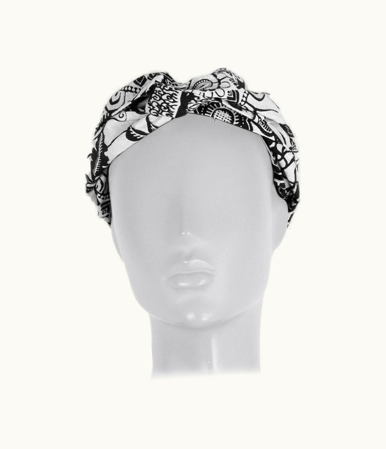 Dior Christian Dior Black & White Cotton Toile De Jouy Headband