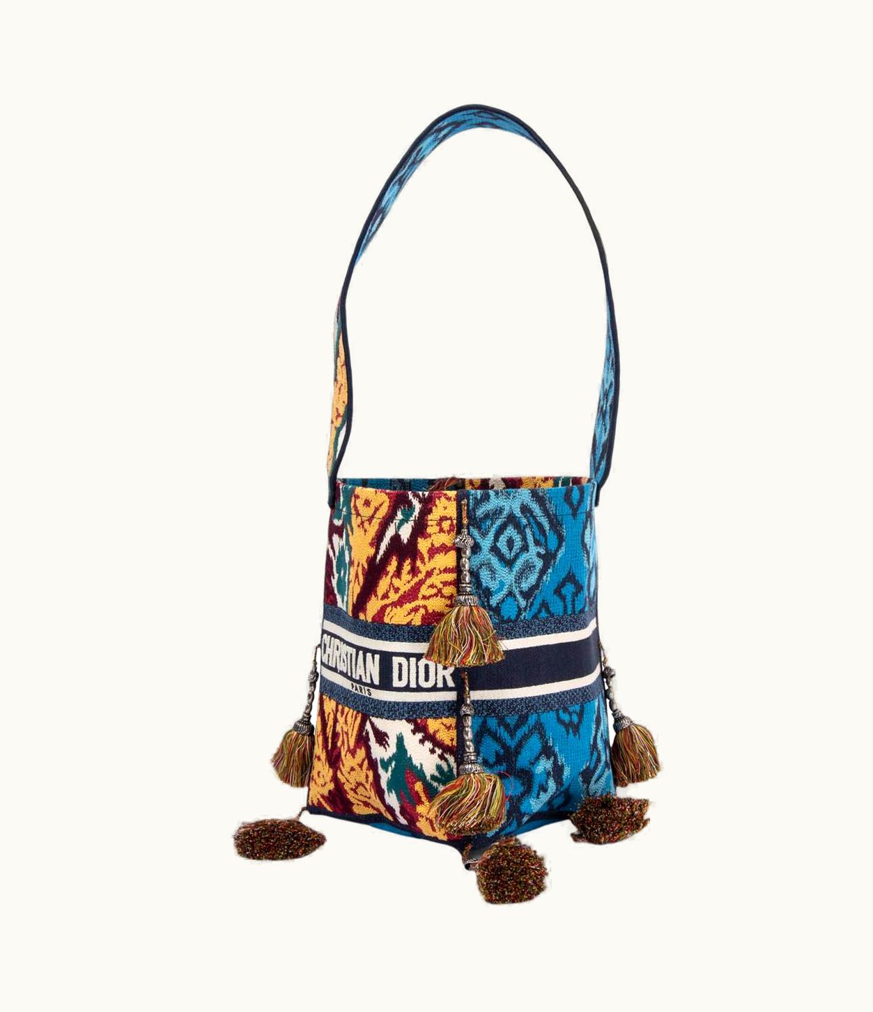 Dior Christian Dior Multicolor Canvas Paisley Embroidered 2021 D-bucket Shoulder Bag