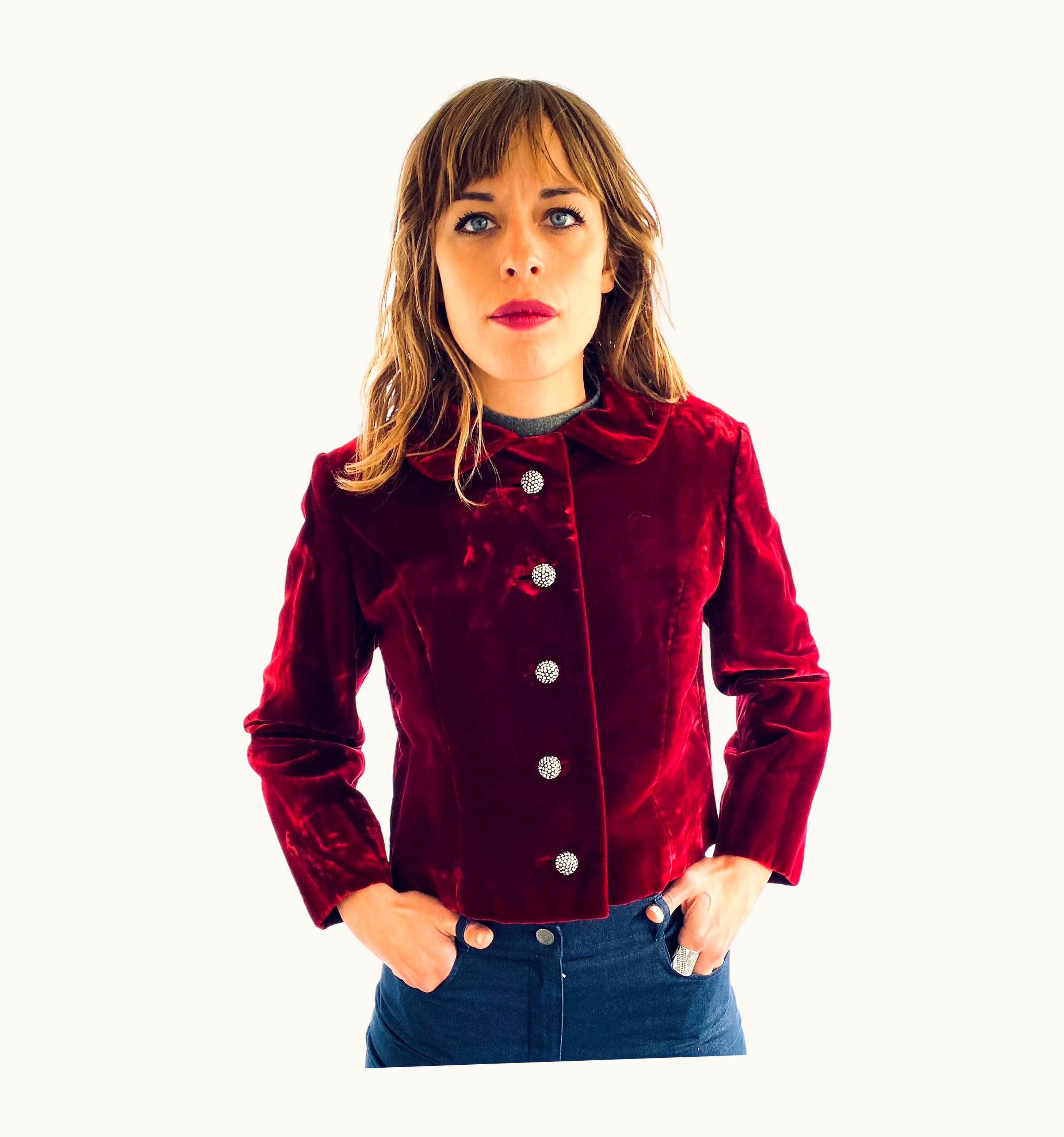 Dior Christian Dior York Vintage 1960s Velvet Crop Bolero Jacket