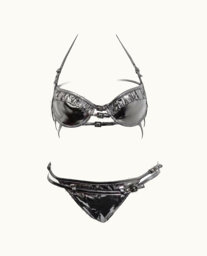 Dior Amazing John Galliano For Christian Dior Silver Swimsuit Bikini