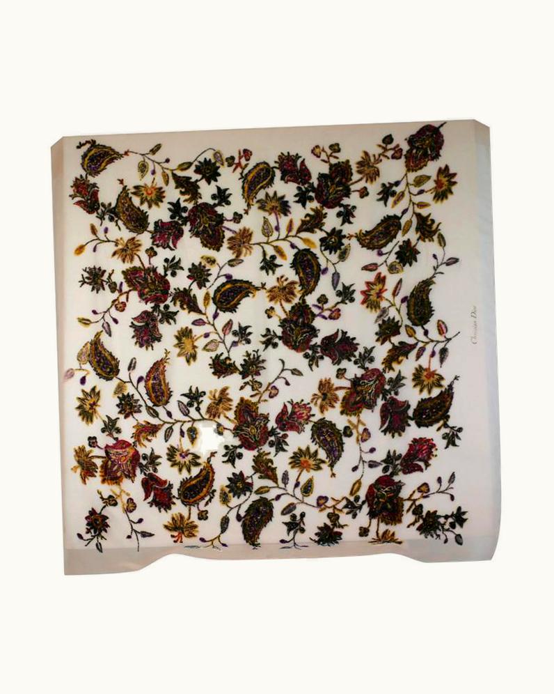 Dior John Galliano For Christian Dior Velvet Devore Scarf