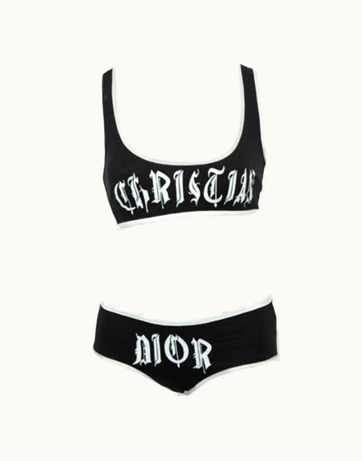 Dior Rare Christian Dior By John Galliano Black And White Bikini