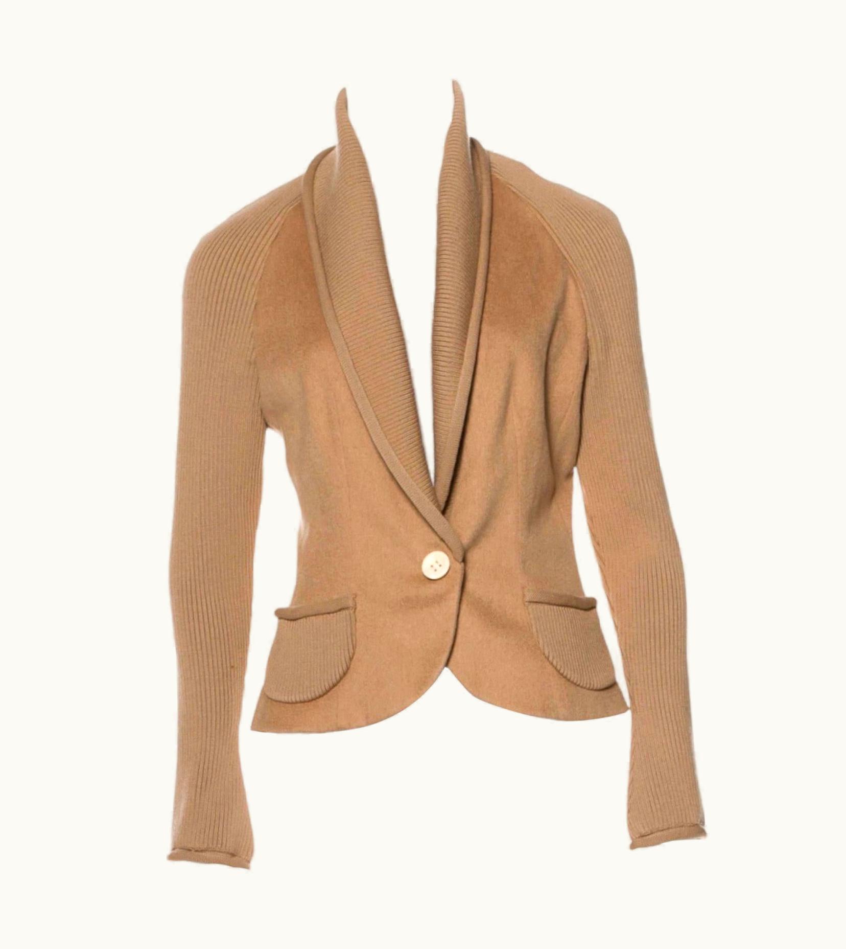 Dior Christian Dior By John Galliano Tan Beige Camel Hair Blazer Jacket