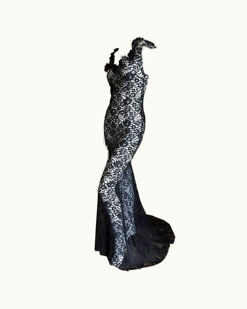 Dior Christian Dior By John Galliano Bergdorf Goodman 1998 Lace Evening Dress