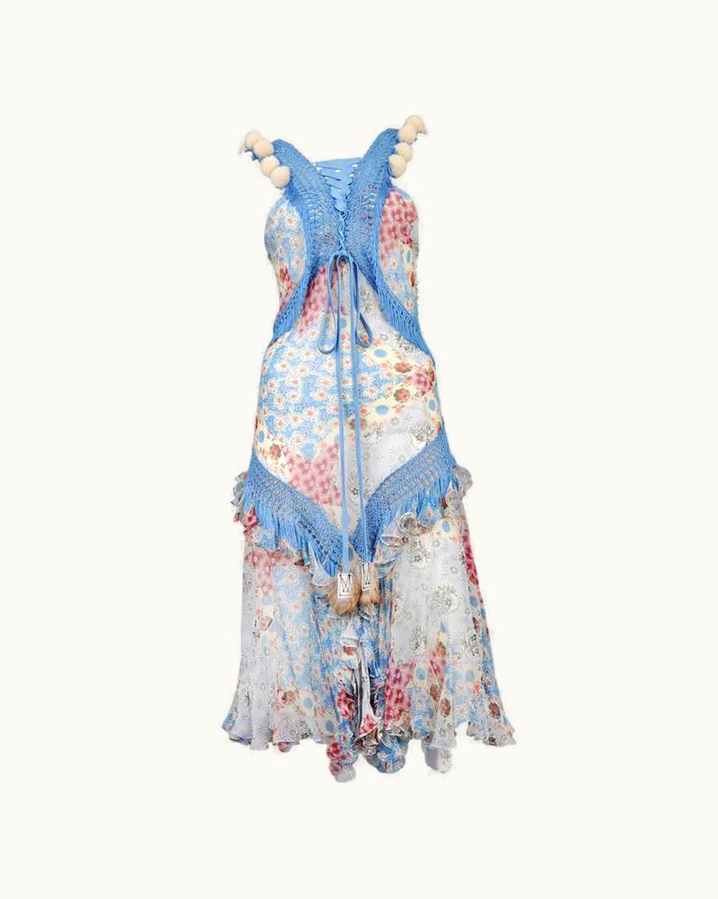 Dior John Galliano For Dior Crochet & Floral Pom Dress 2002
