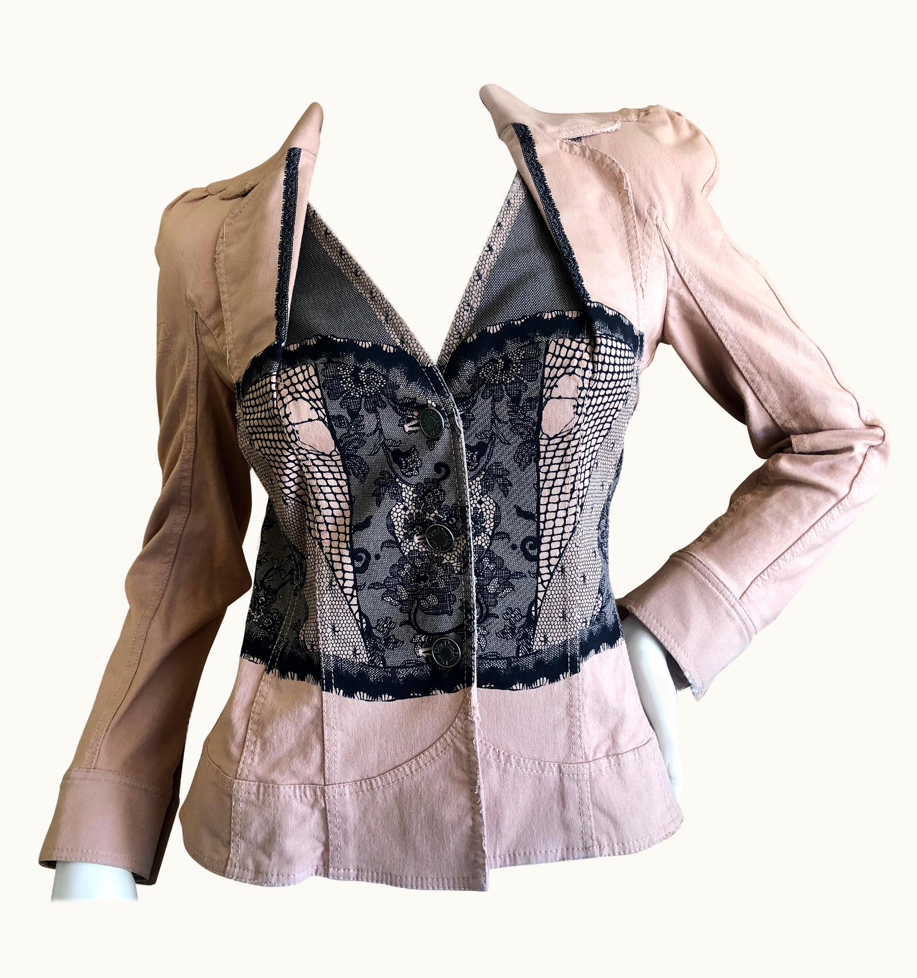 Dior Christian Dior By John Galliano Tromp 'oeil Cotton Bar Jacket Spring 2006