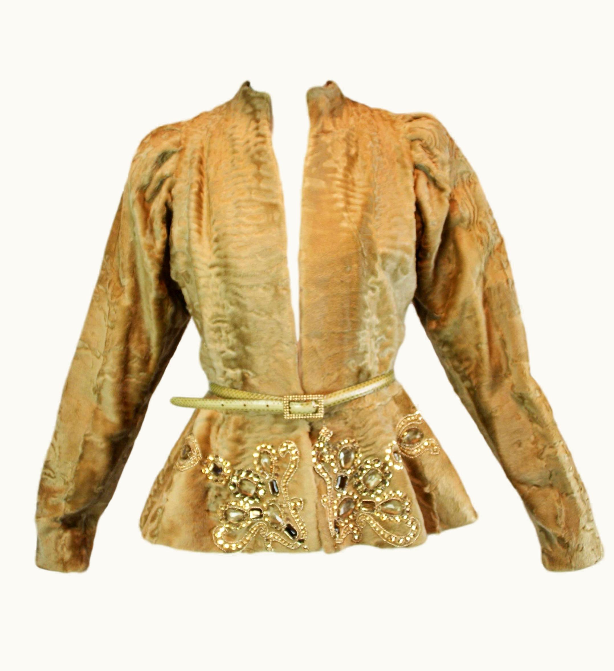 Dior Unworn AW 2007 Runway Christian Dior By John Galliano Crystal Fur Jacket