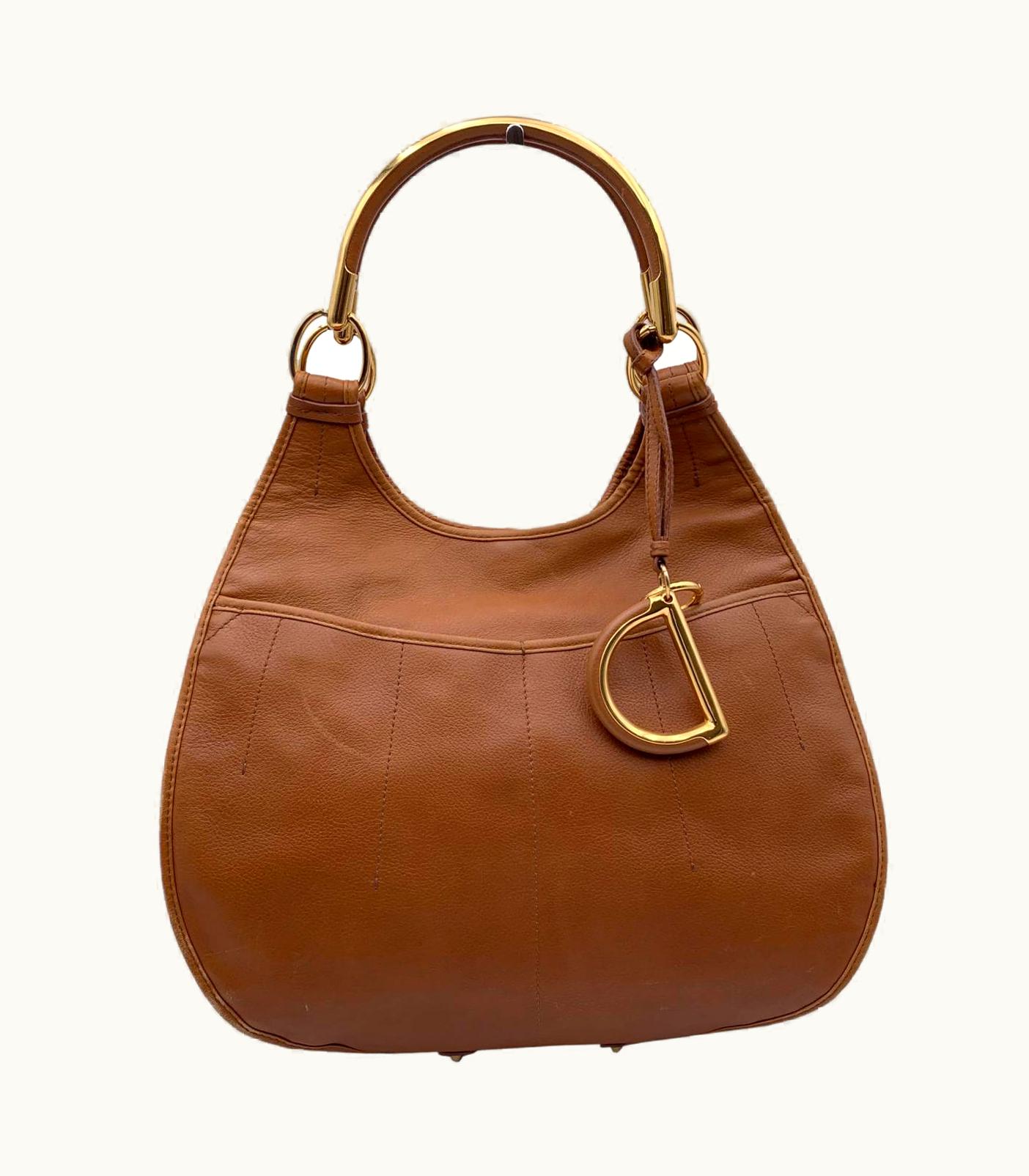 Dior Christian Dior Beige Leather Dior 61 Hobo Shoulder Bag Tote