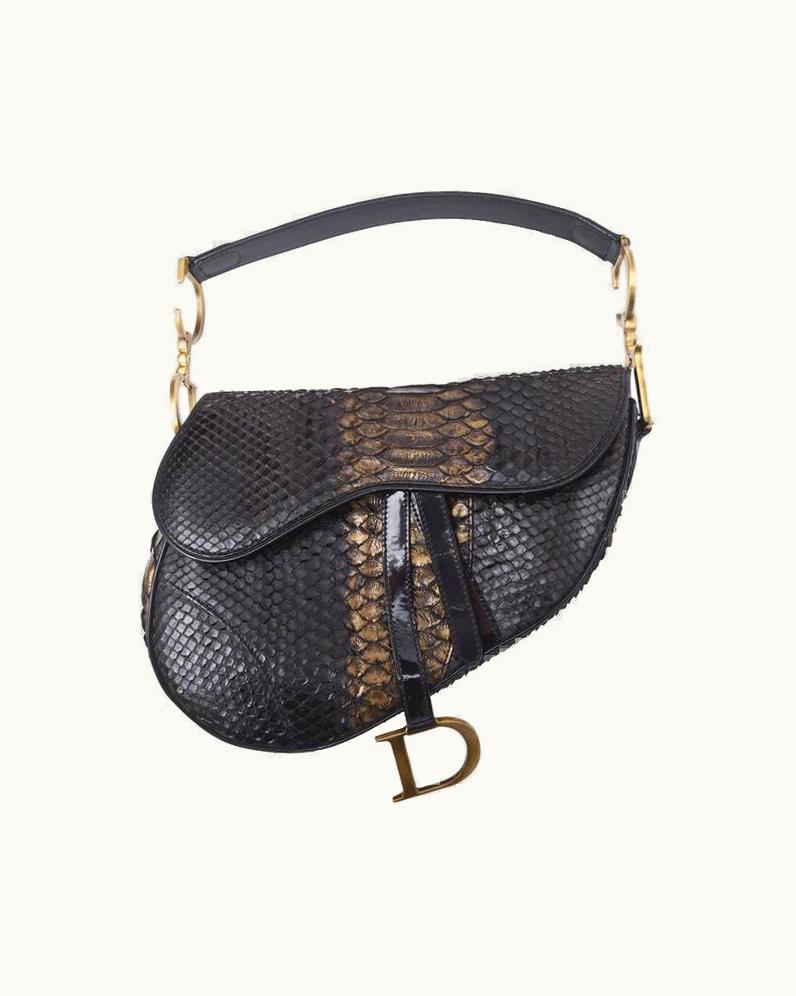 Dior Early Limited Edition John Galliano For Christian Dior Python Saddle Bag S/S Sale