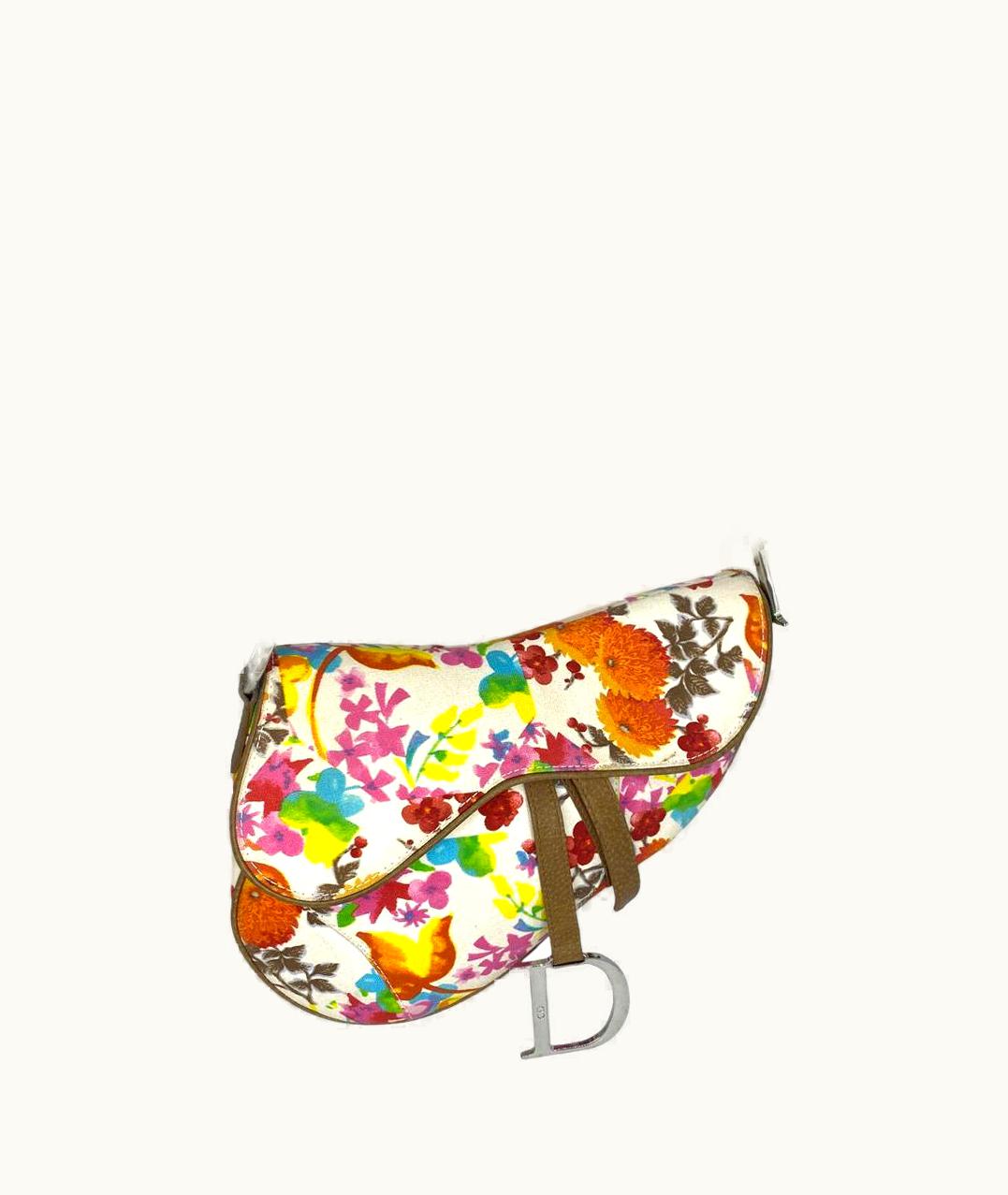 Dior AW 2005 Christian Dior By John Galliano Limited Edition Floral Print Saddle Bag