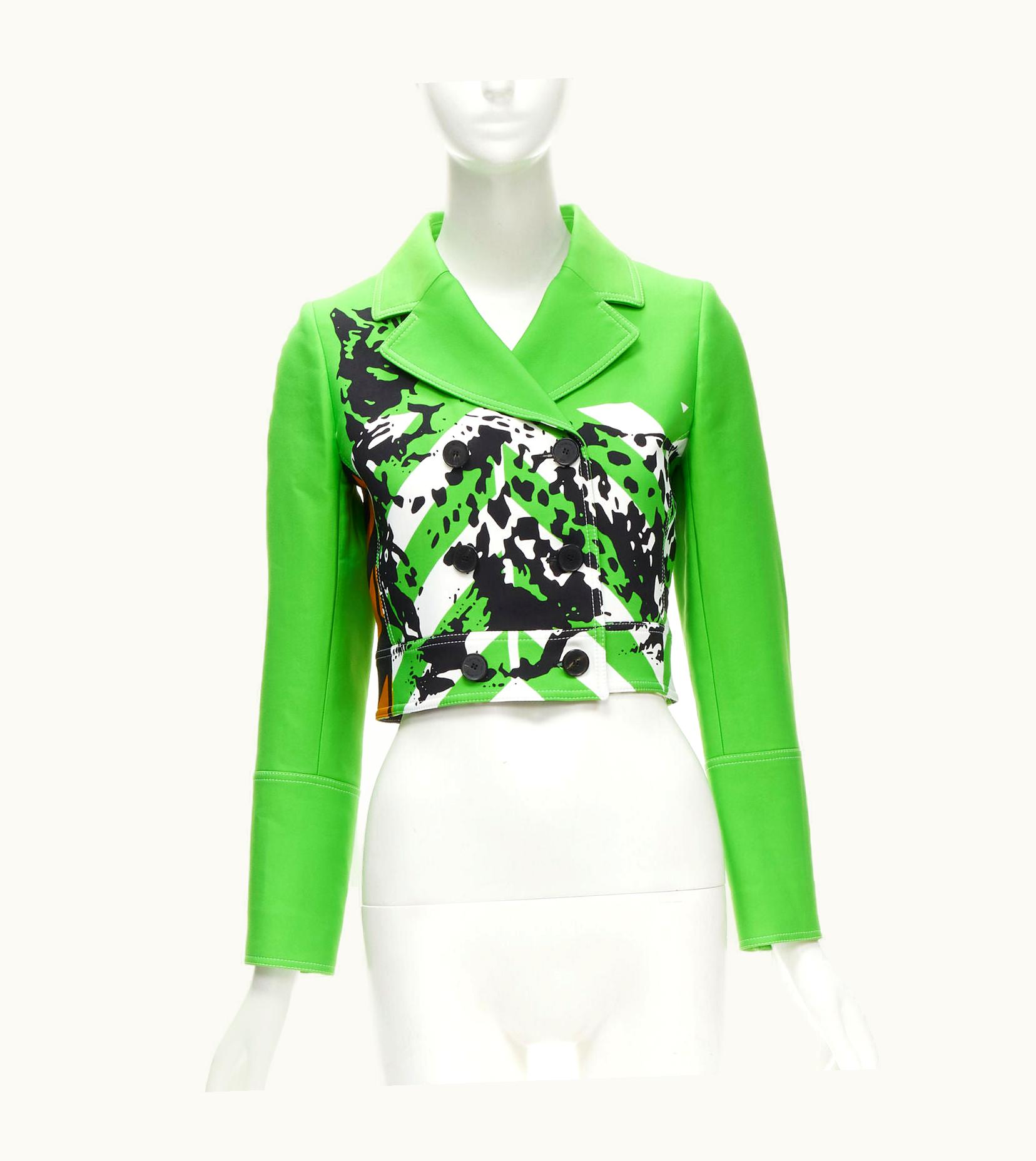 Dior Christian Dior 2022 Runway Green Fantaisie Animalier Cropped Jacket