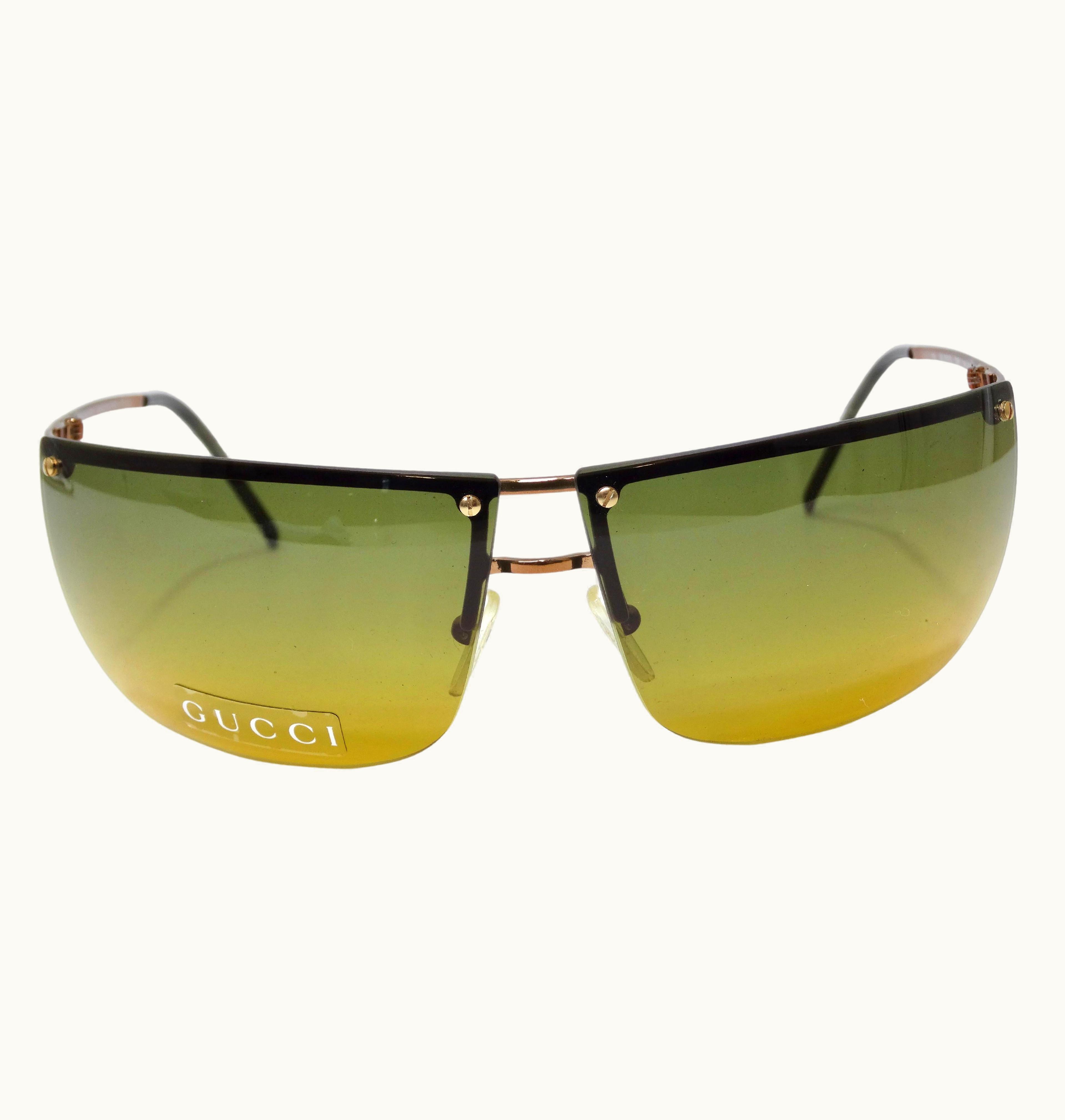 Gucci Vintage 1990' Semi-Rimless Rectangle Sunglasses