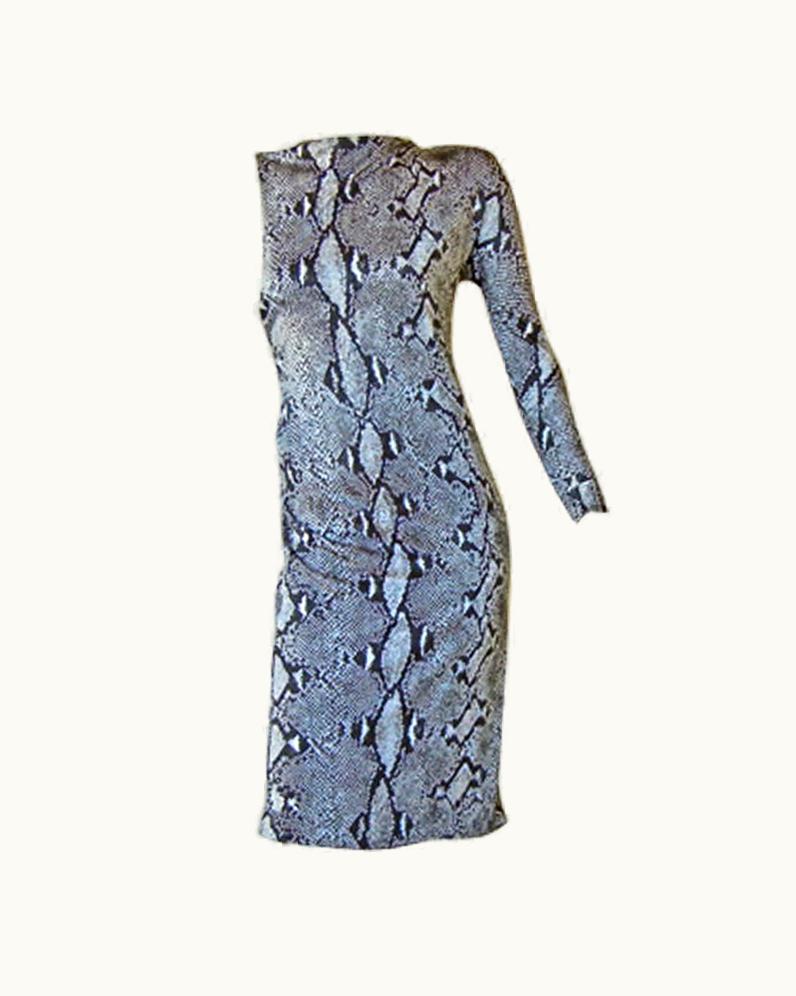 Gucci By Tom Ford High Style One Arm Bandit Python Print Dress Cond!