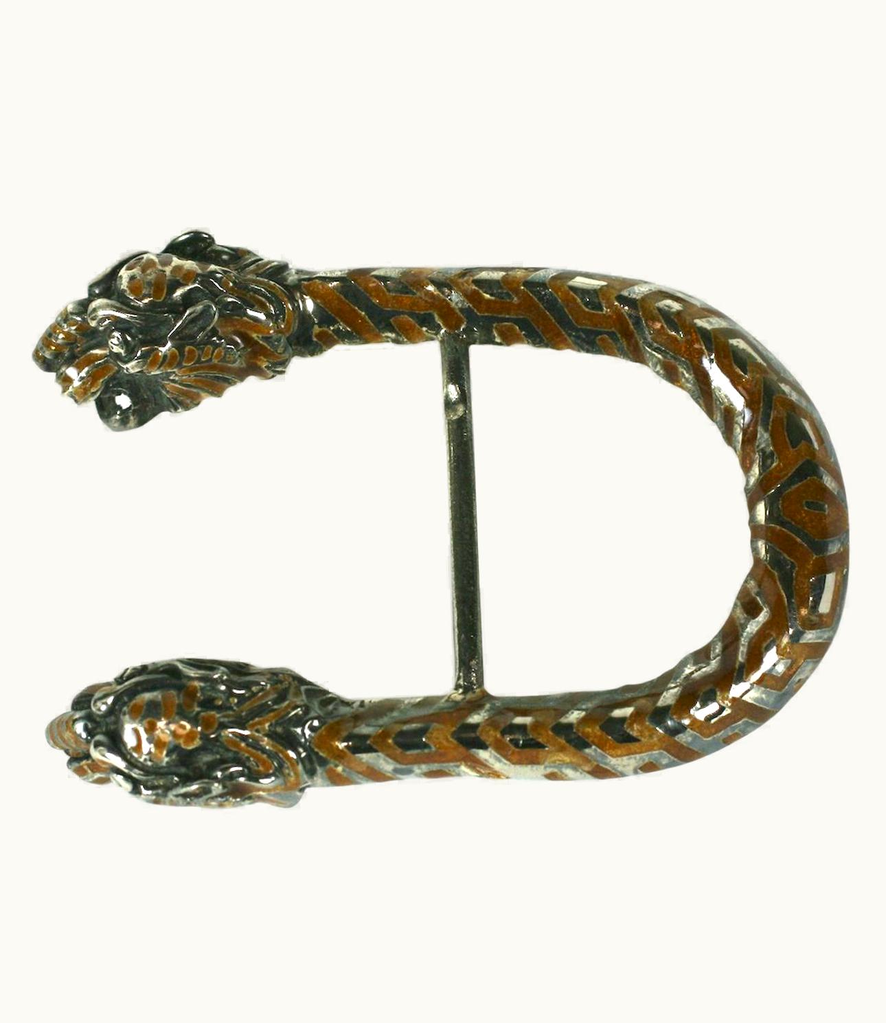 Gucci Vintage Gucci Sterling And Enamel Dionysis Buckle