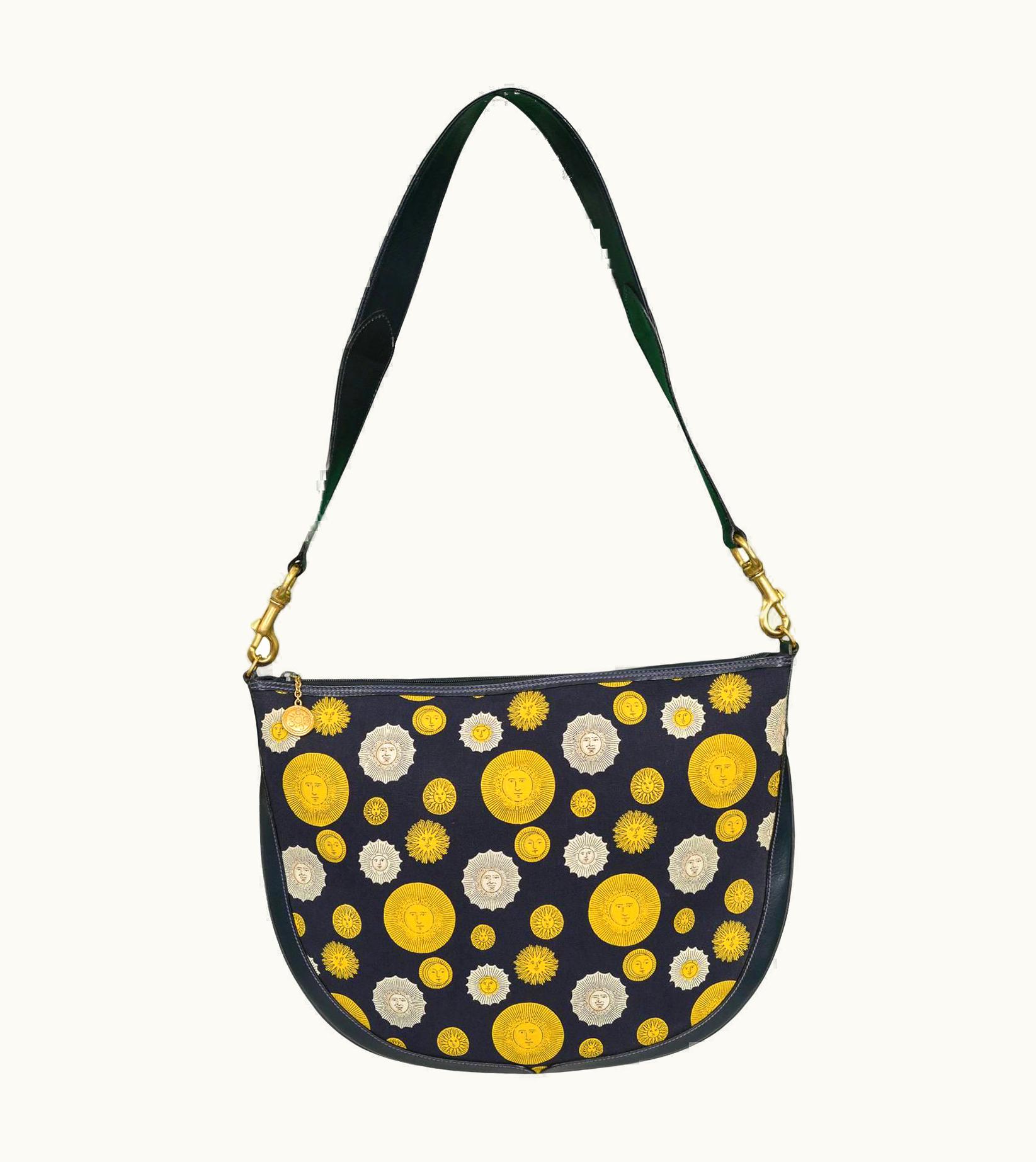 Gucci 1970s Canvas & Leather Sun Print Shoulder Bag UZ0571858
