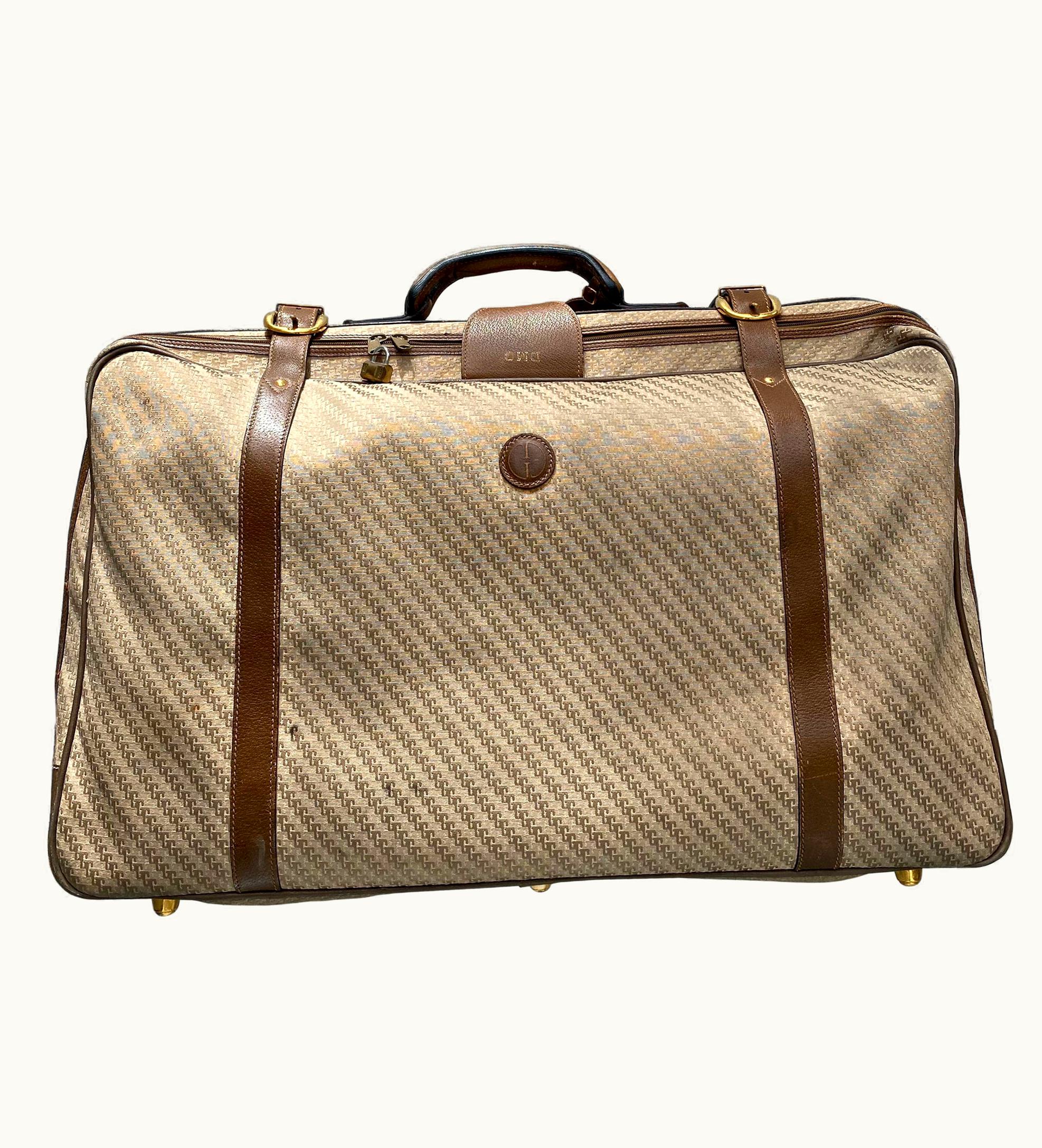 Gucci Vintage Rare Gg Monogram Suitcase Travel Luggage