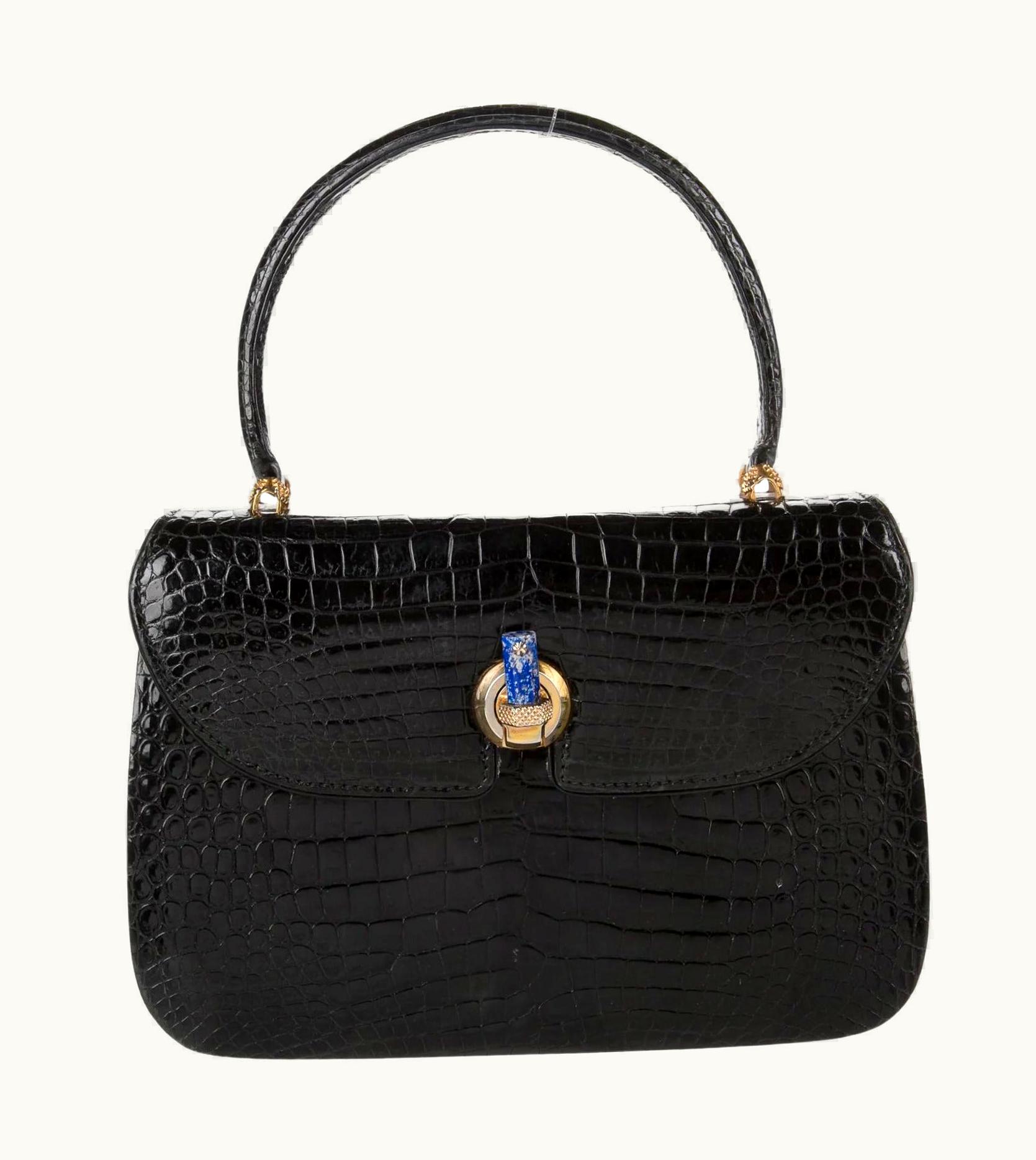 Gucci Crocodile Leather Vintage Top-Handle Bag, 1970s