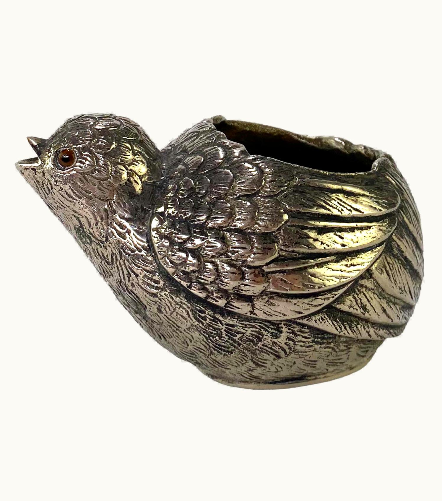 Gucci 1970s Gucci Pewter Mini Sparrow Votive Holder Desk Accessory
