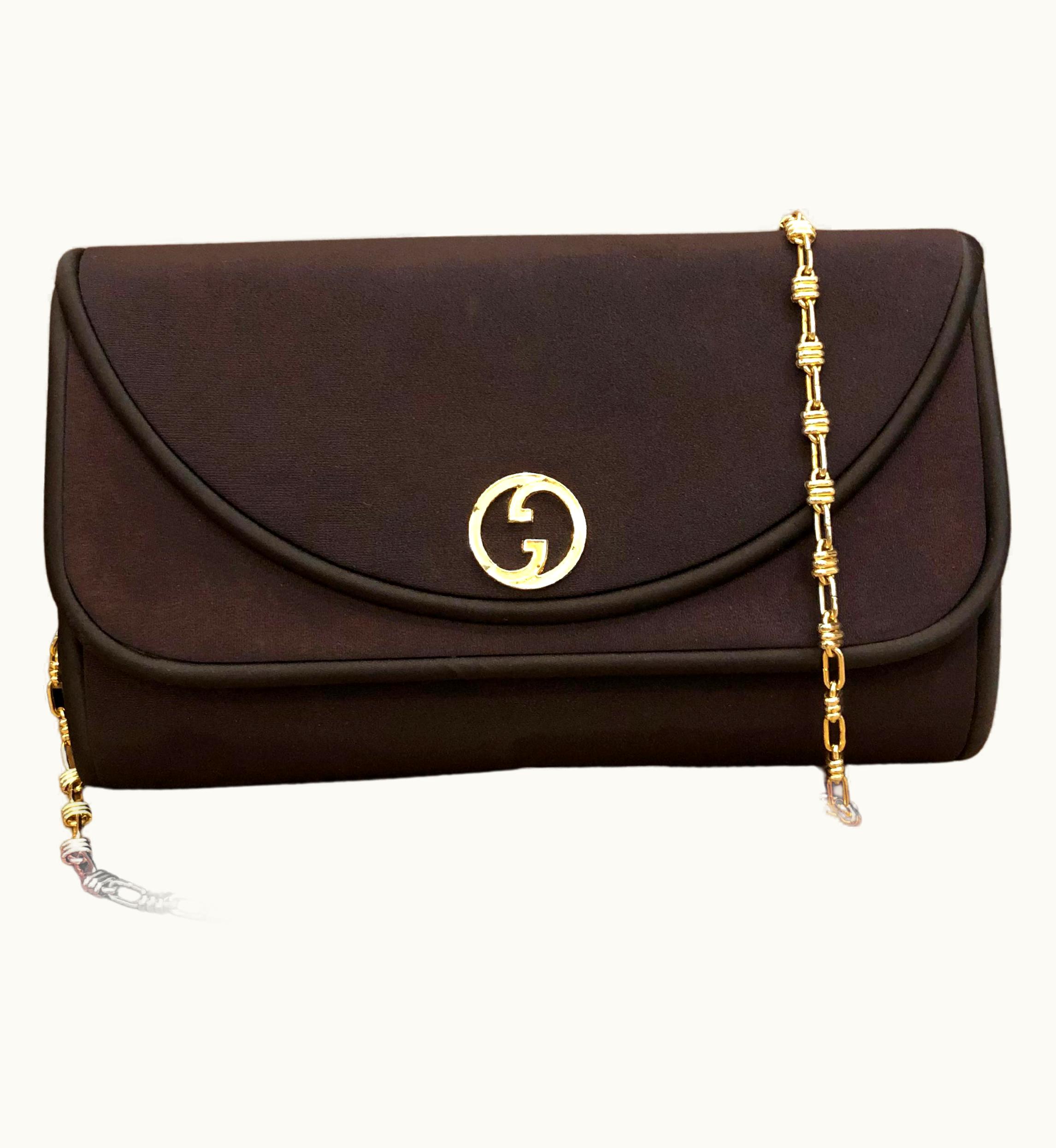 Gucci Vintage Gucci Brown Nylon Two Way Clutch Shoulder Bag