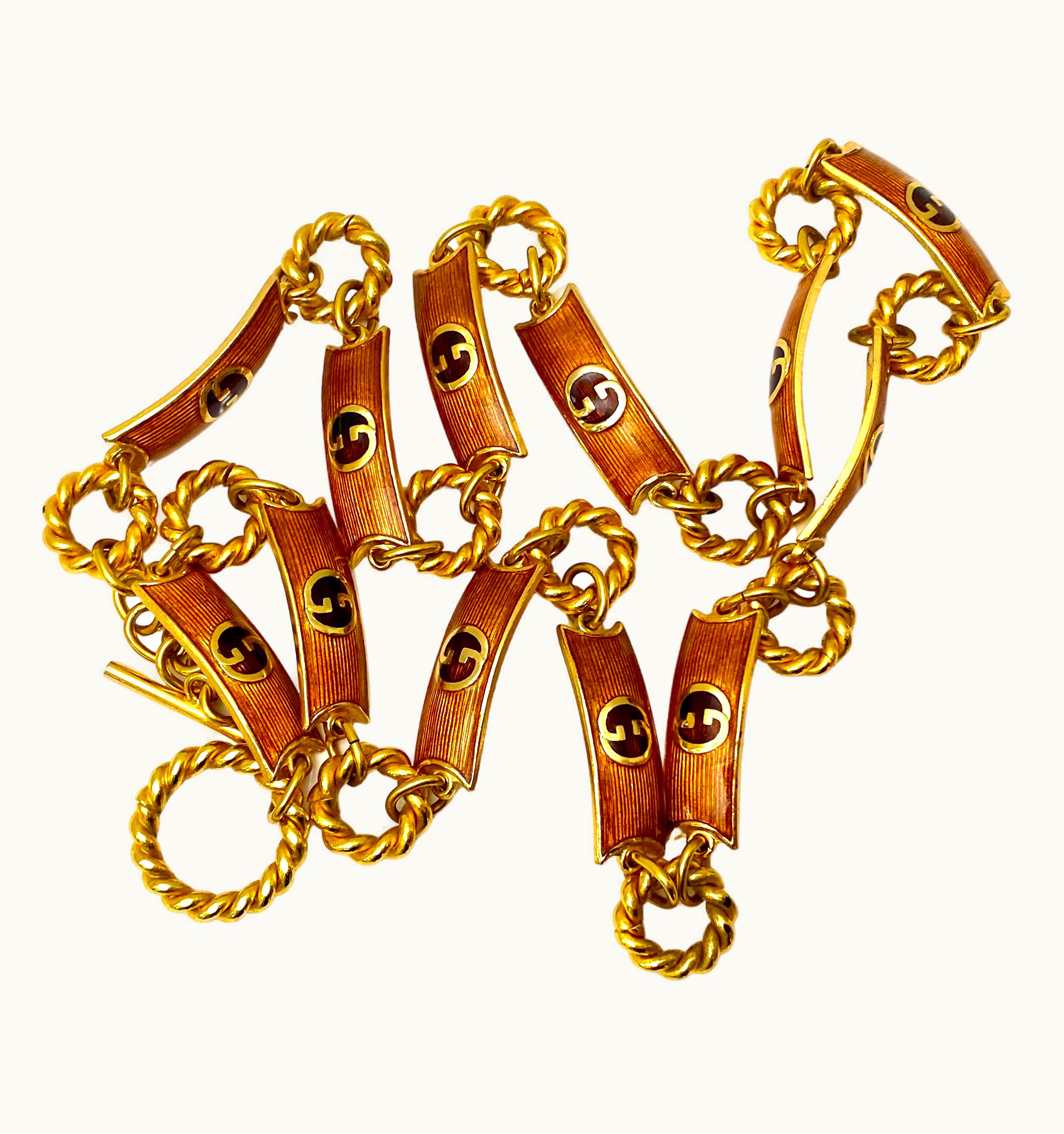 Gucci Belt With Enamel And Gilt Metal Or Choker Necklace