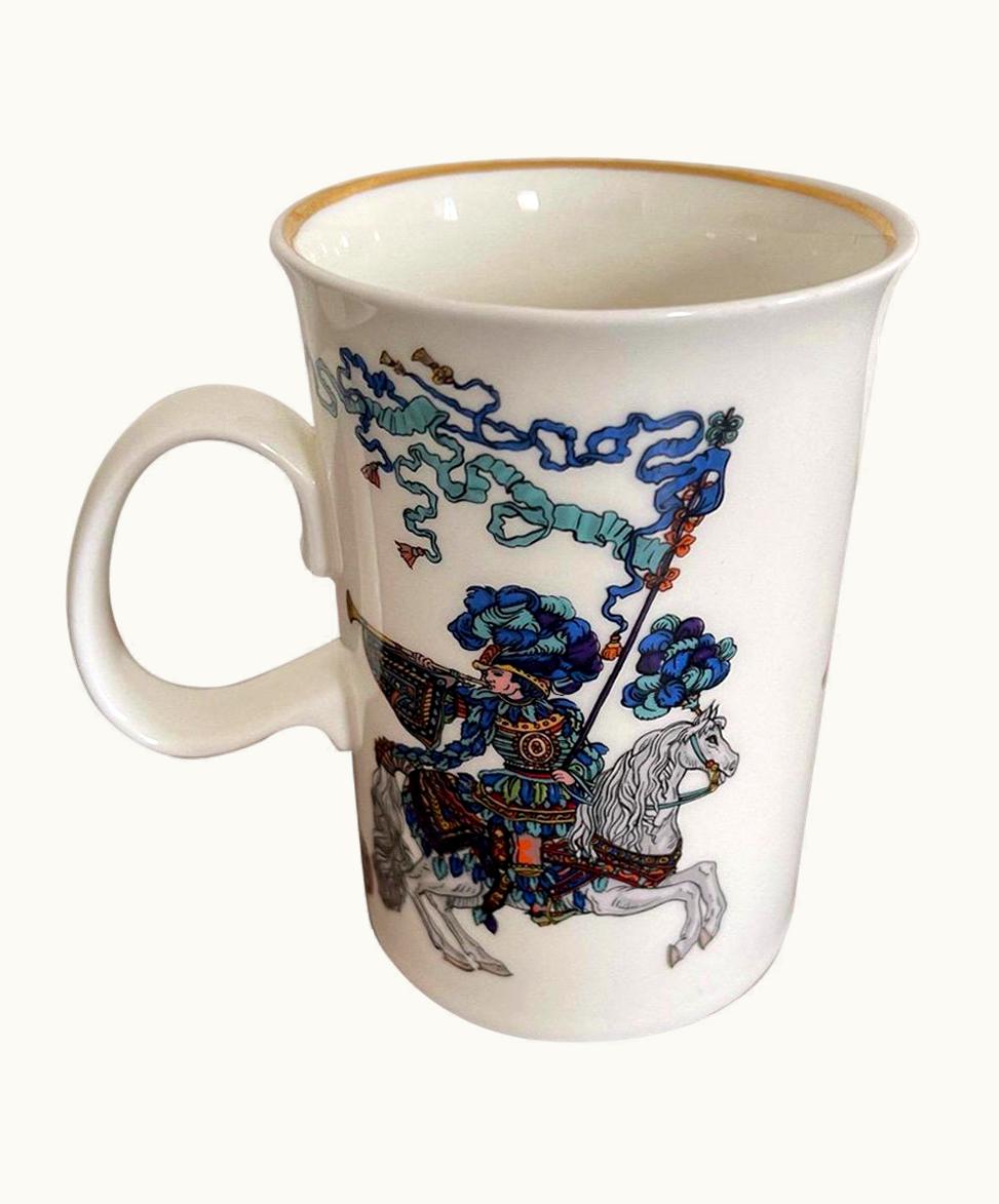 Gucci Vintage 70s Gucci Horse Knight Monogram Single Signed Gold Rimmed Butterfly Cup