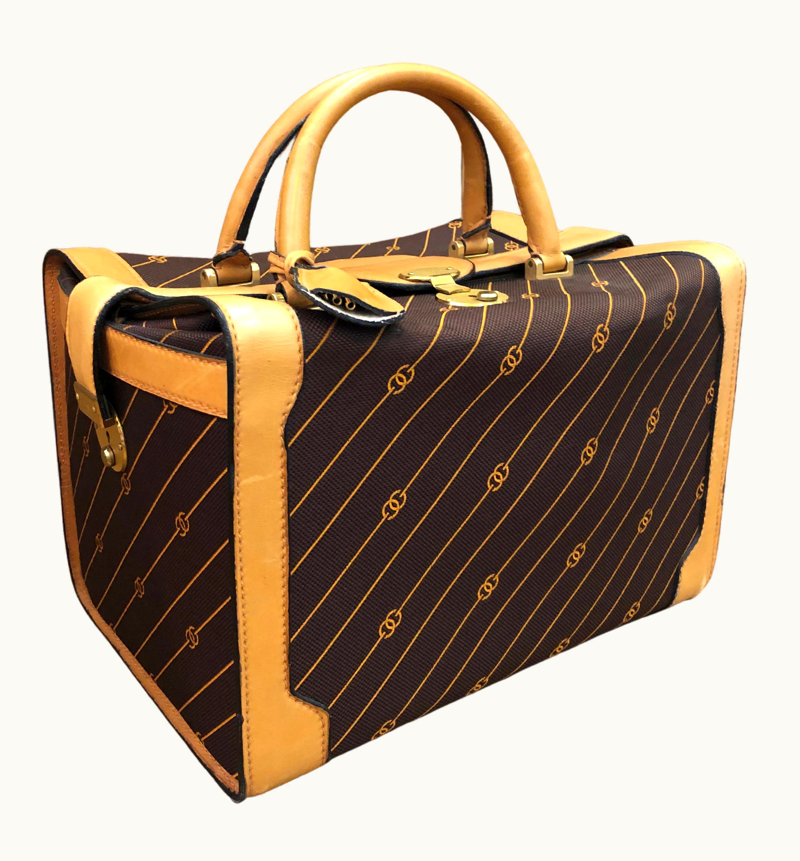 Gucci Vintage Gucci Brown Gg Monogram Jacquard Soft-Sided Vanity Trunk Bag Unisex