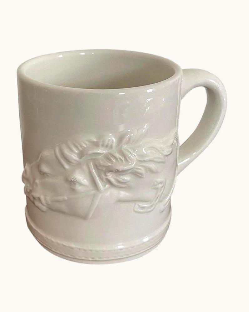 Gucci Vintage 70s Gucci Double Horse Head Single Signed Gold Rimmed Cups Mug Porcelain