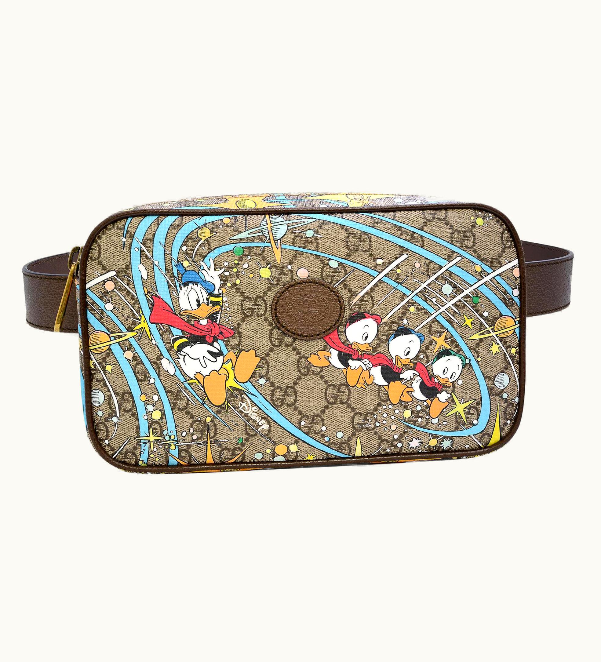 Gucci Gg Supreme Donald Duck Disney Gucci Leather Unisex Belt Bag With Logo
