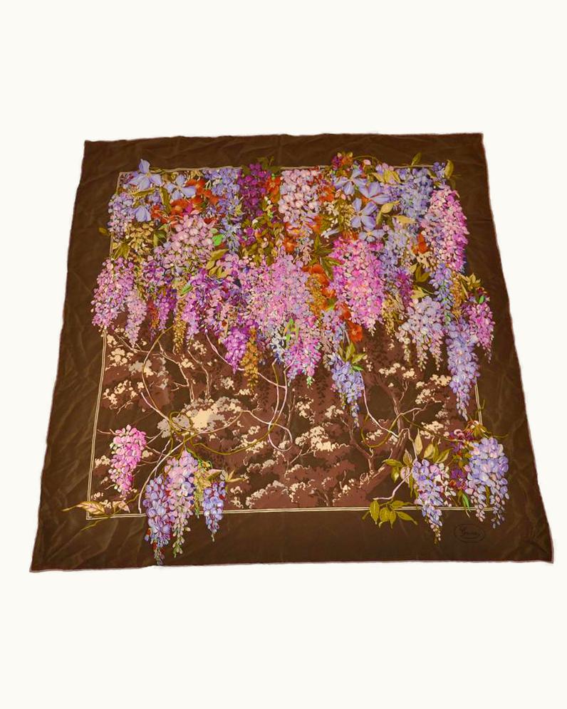 Gucci Multi-Color Floral Silk Scarf