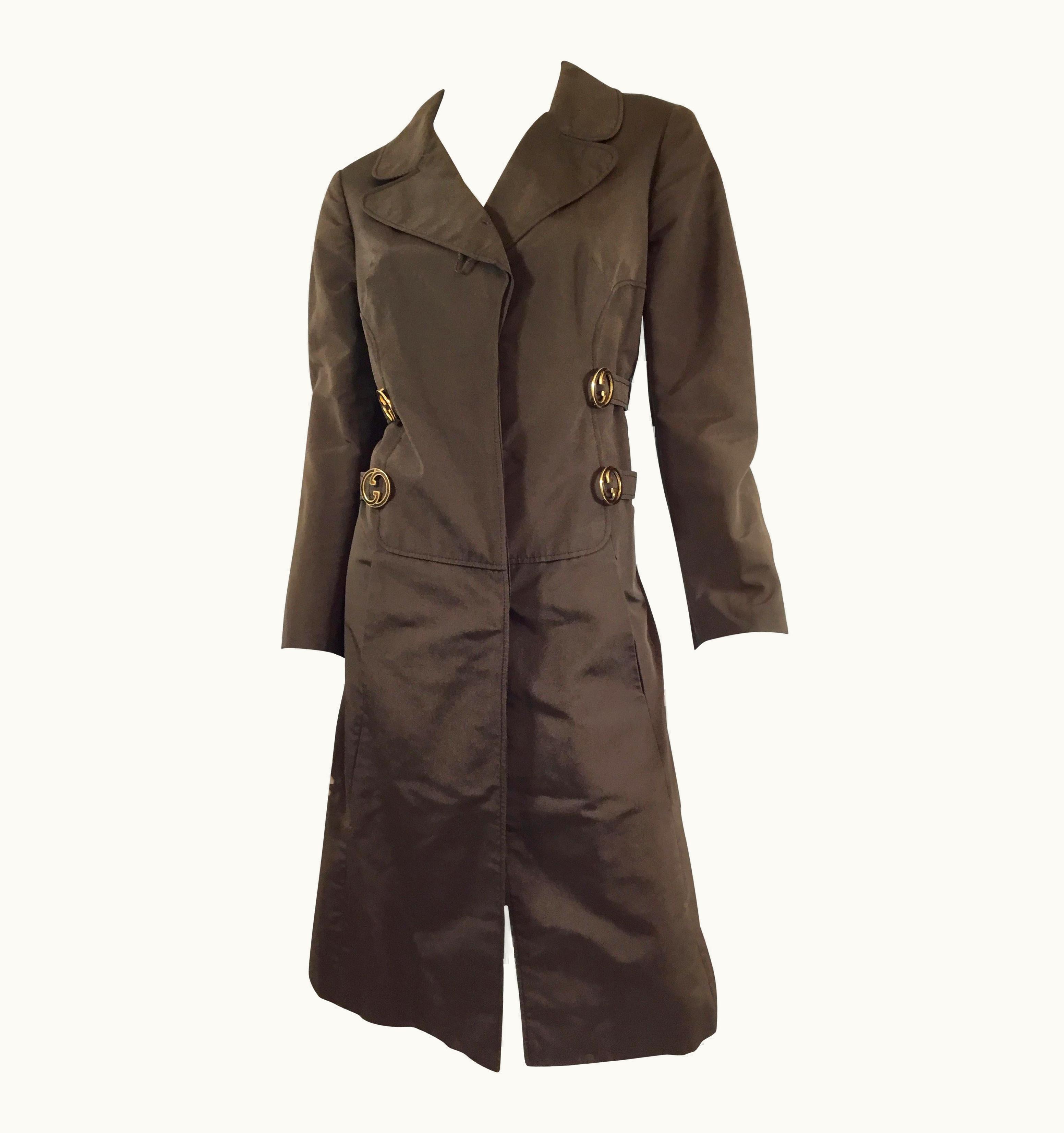 Gucci Vintage Gucci Brown Waterproof Silk Jacket