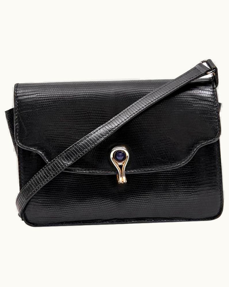 Gucci Vintage Bag In Black Snake