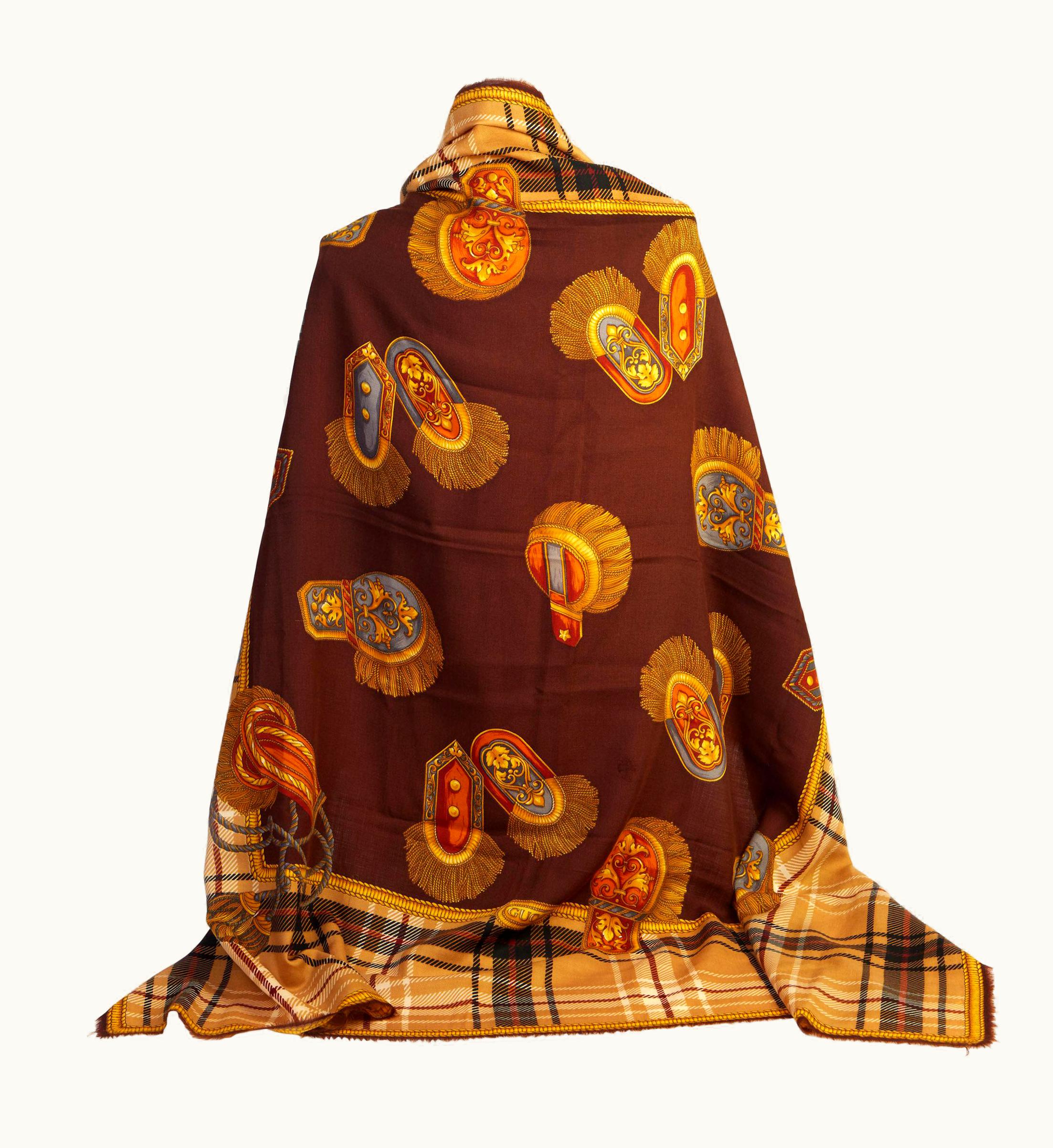 Gucci Vintage Brown Oversize Wall Shawl