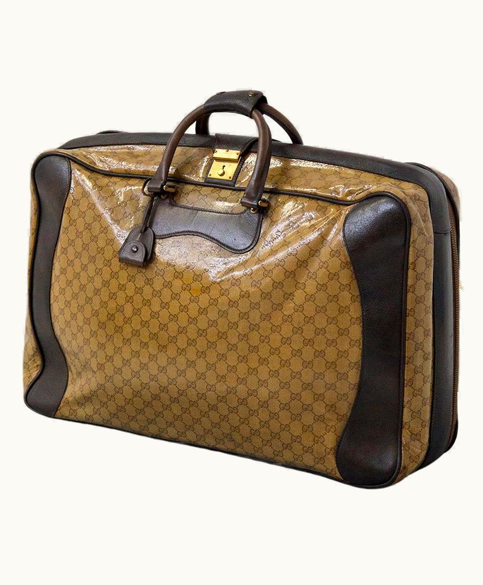 Gucci Vintage Gucci Leather Travel Bag Or Suitcase
