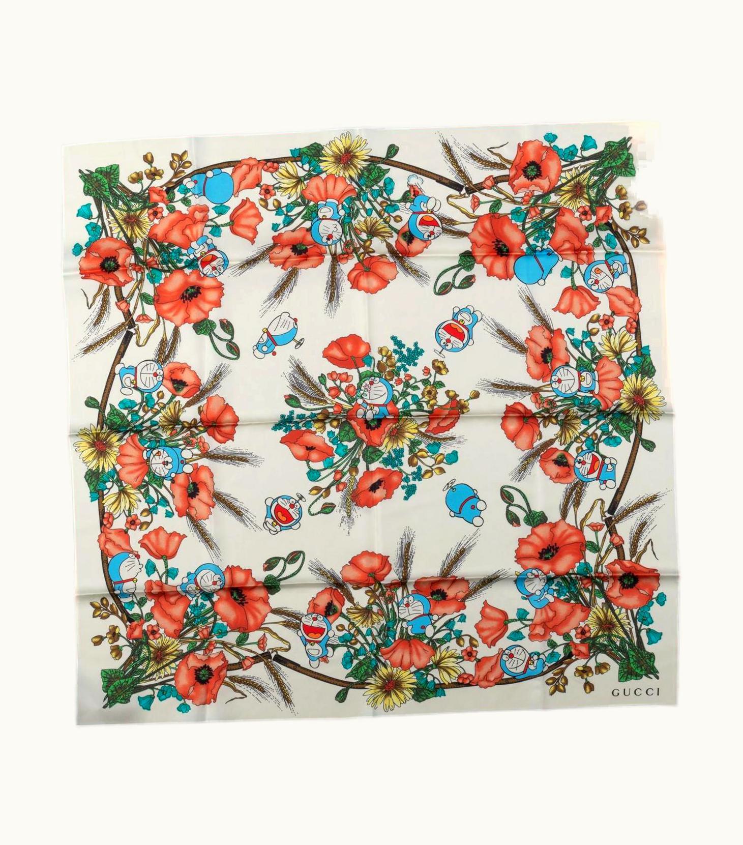 Gucci LIm. Ed . Doraemon Silk Scarf