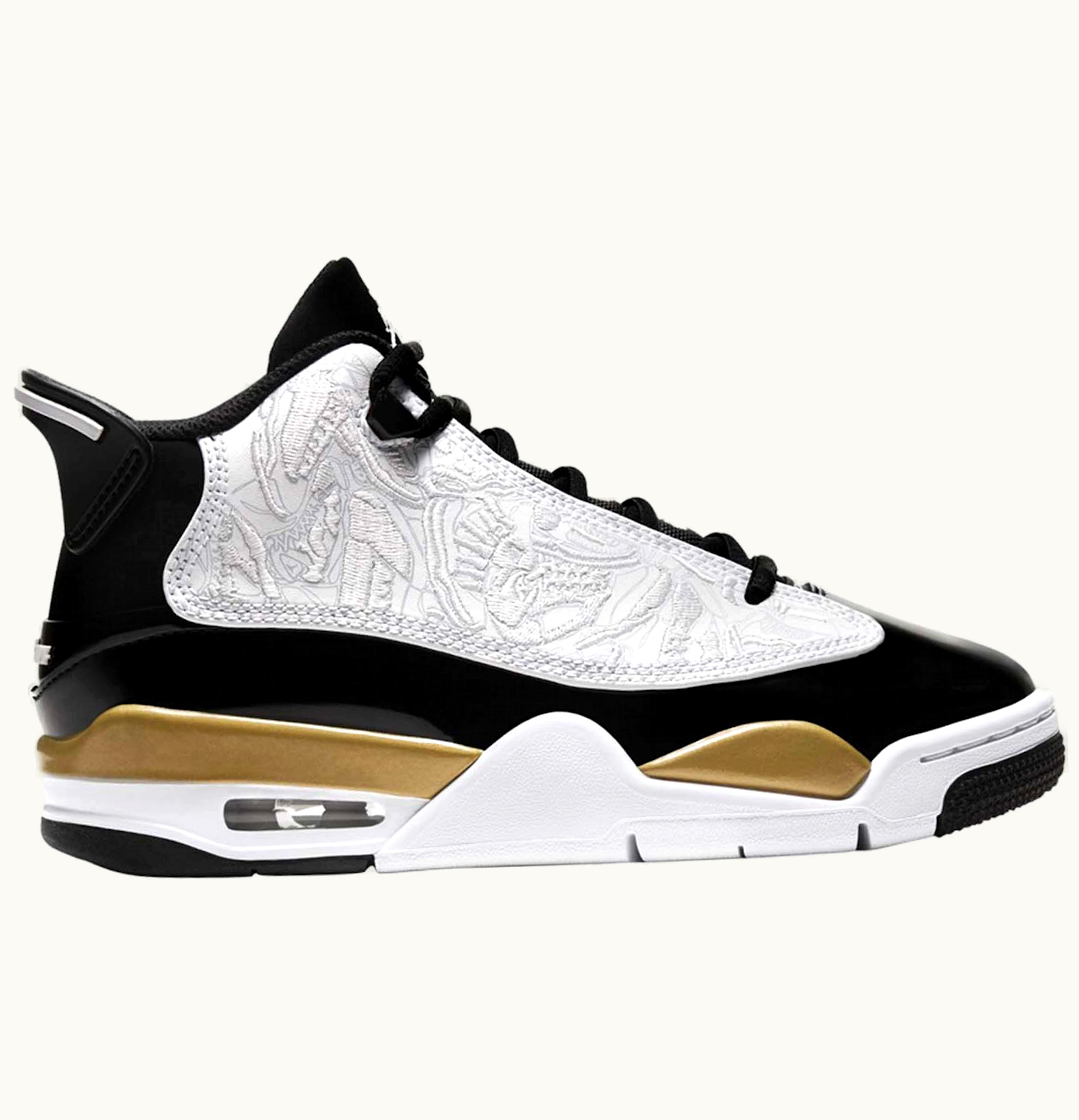 Jordan Air Jordan Dub Zero Black Metallic Gold White GS