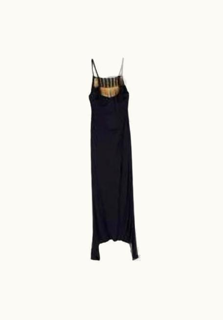 Gucci Vintage Black Silk Sleeveless Long Dress