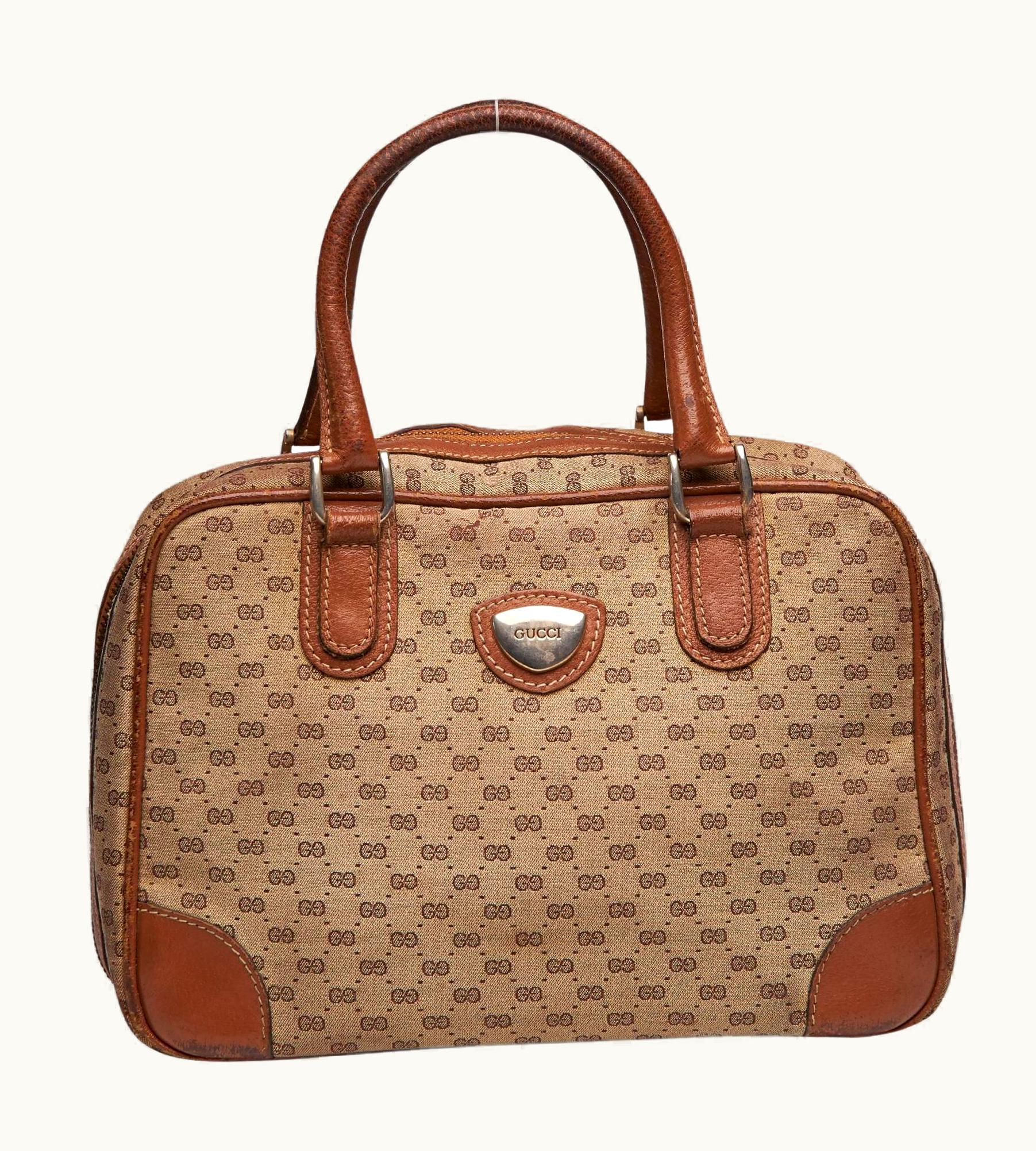 Gucci Vintage Micro Gg Top Handle Bag