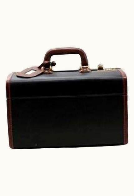 Gucci Vintage Black & Tan Leather Vanity Box UZ0572486
