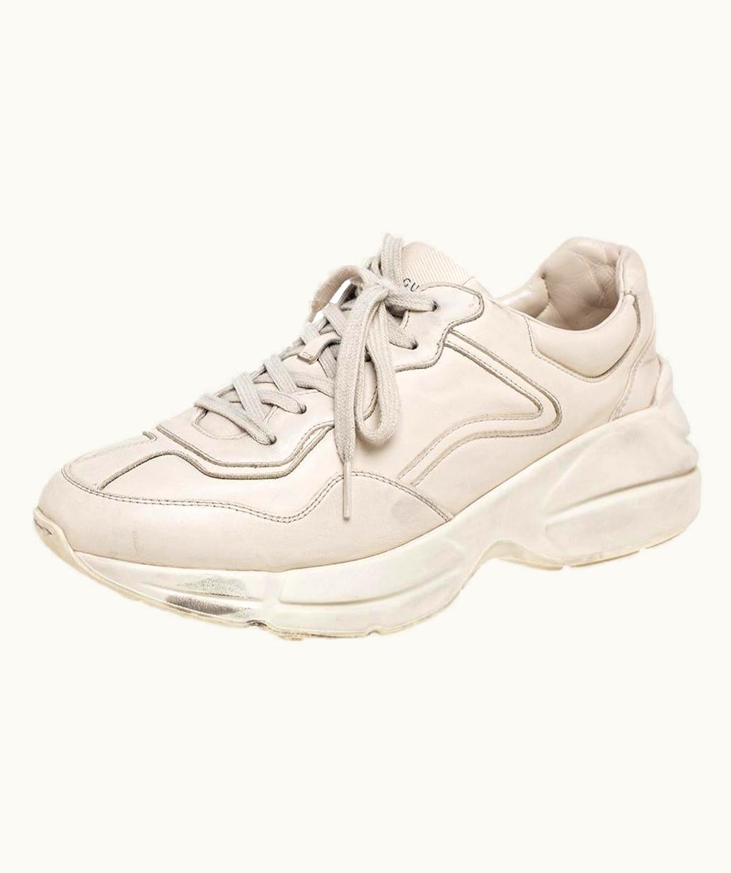 Gucci Cream Leather Rhyton Sneakers