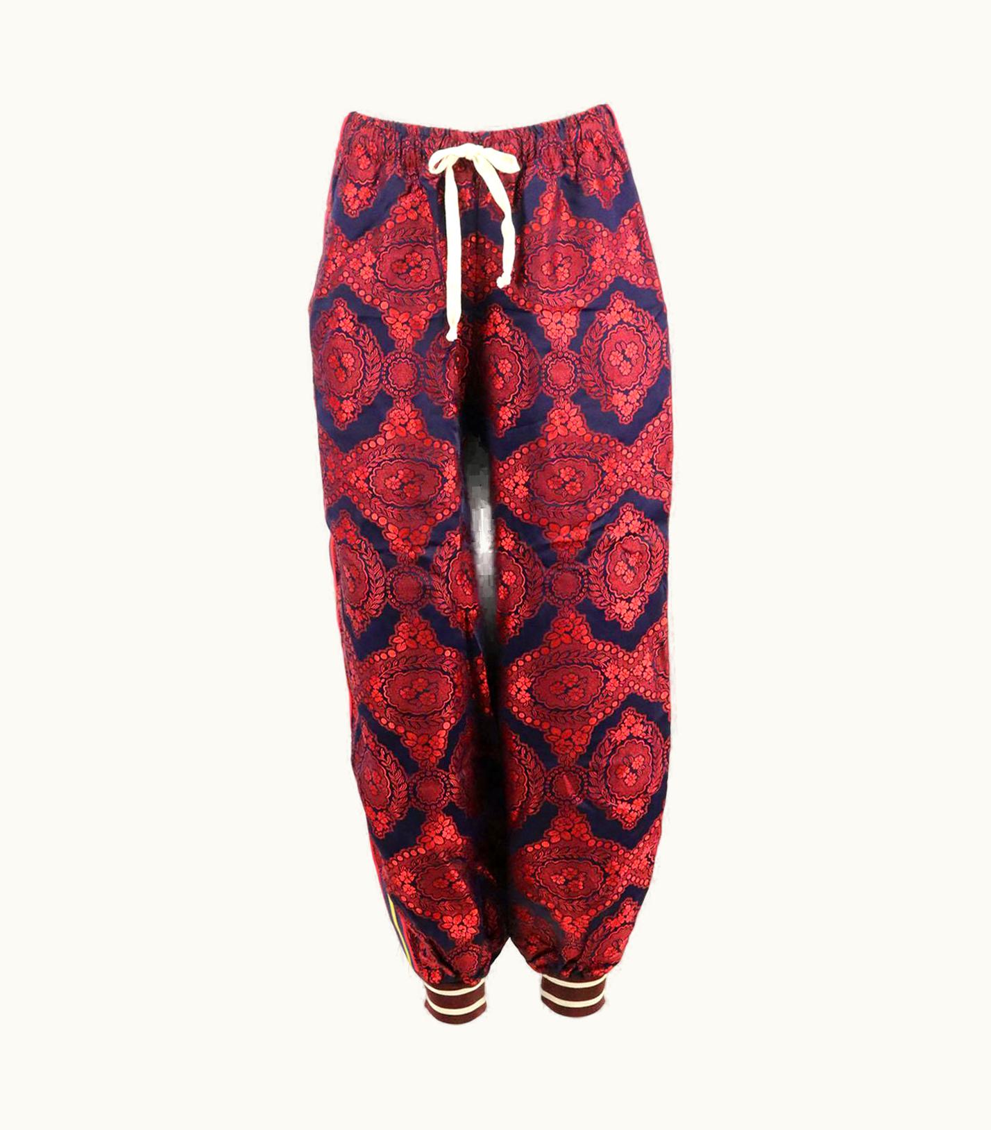 Gucci Floral Jacquard & Printed Silk Twill Pants