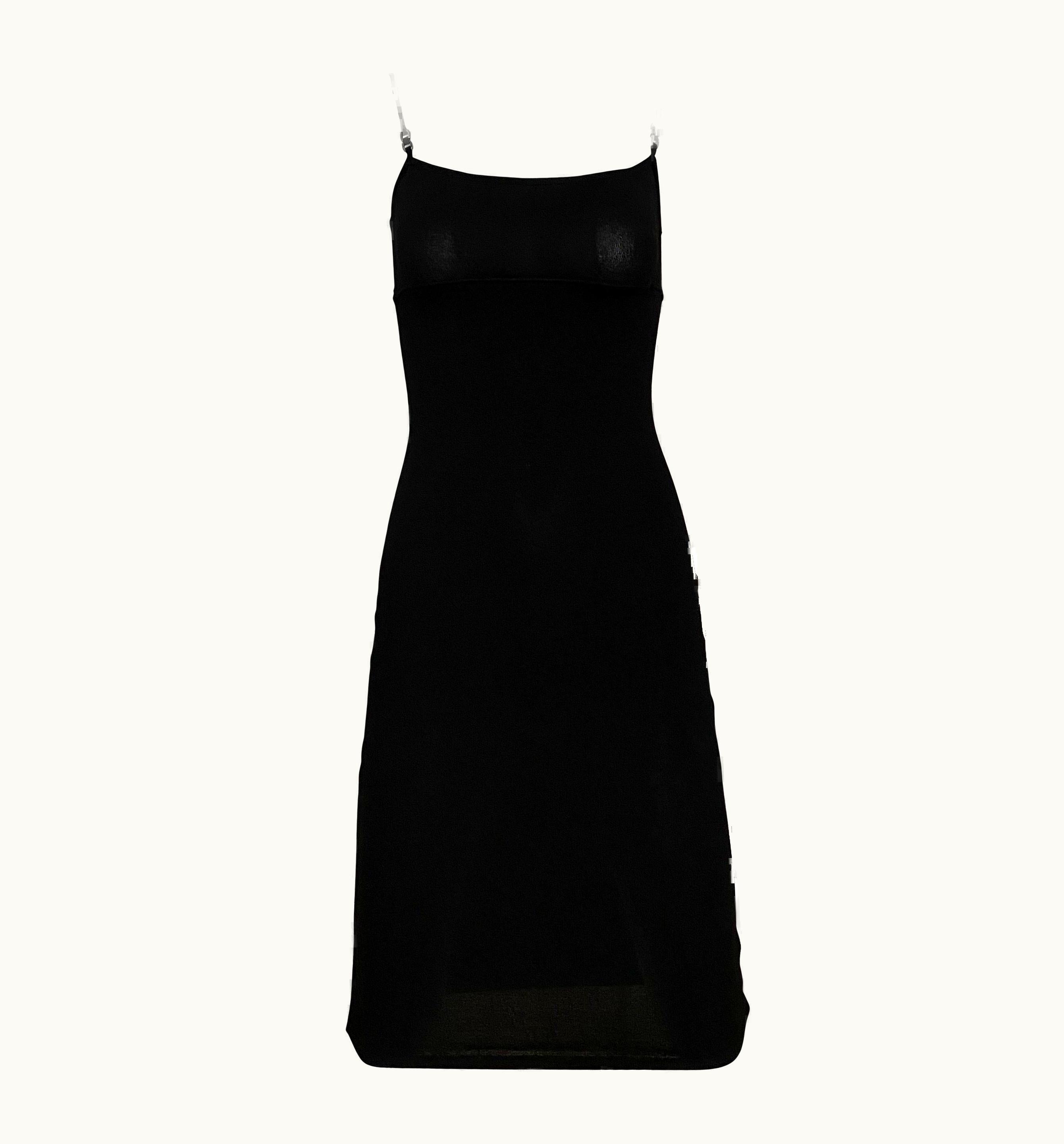Gucci By Tom Ford Black Knit Fitted Spaghetti Strap Dress