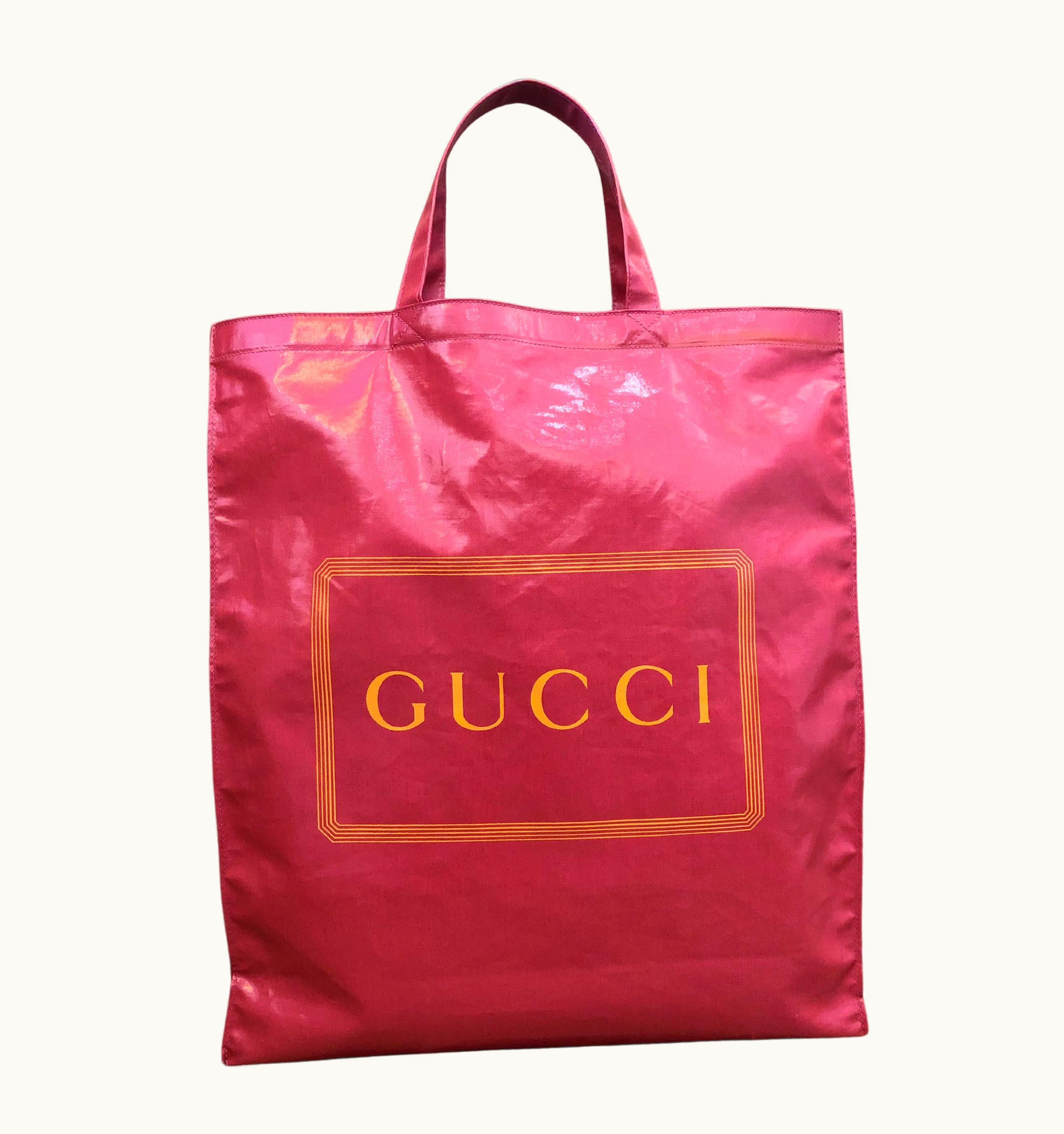 Gucci Pink Coated Canvas Shopper Tote Bag