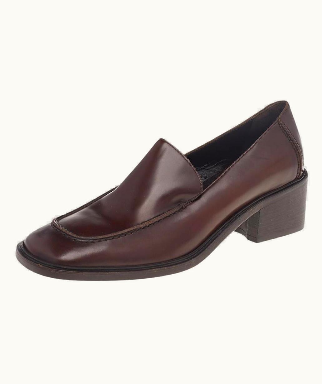 Gucci Brown Leather Loafers Pumps