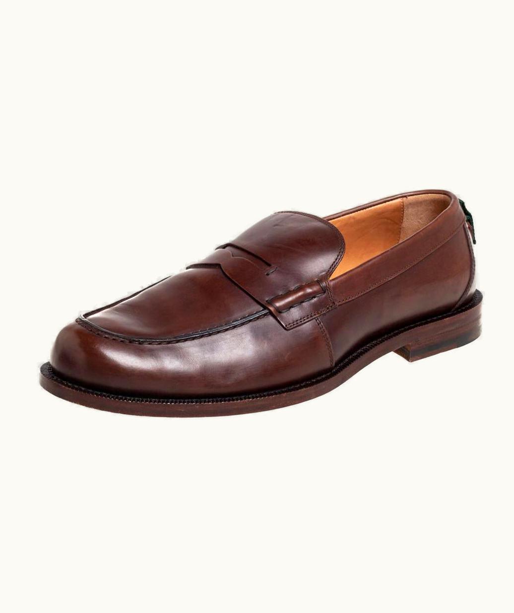 Gucci Brown Leather Penny Loafers
