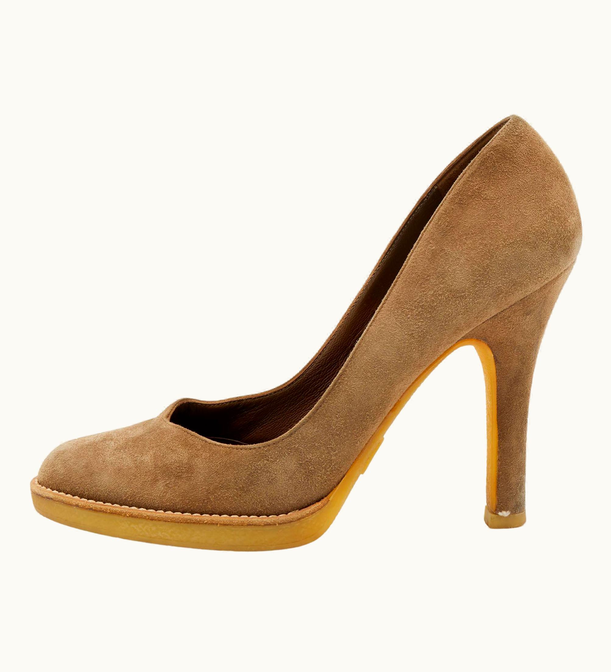 Gucci Tortilla Brown Suede Pumps