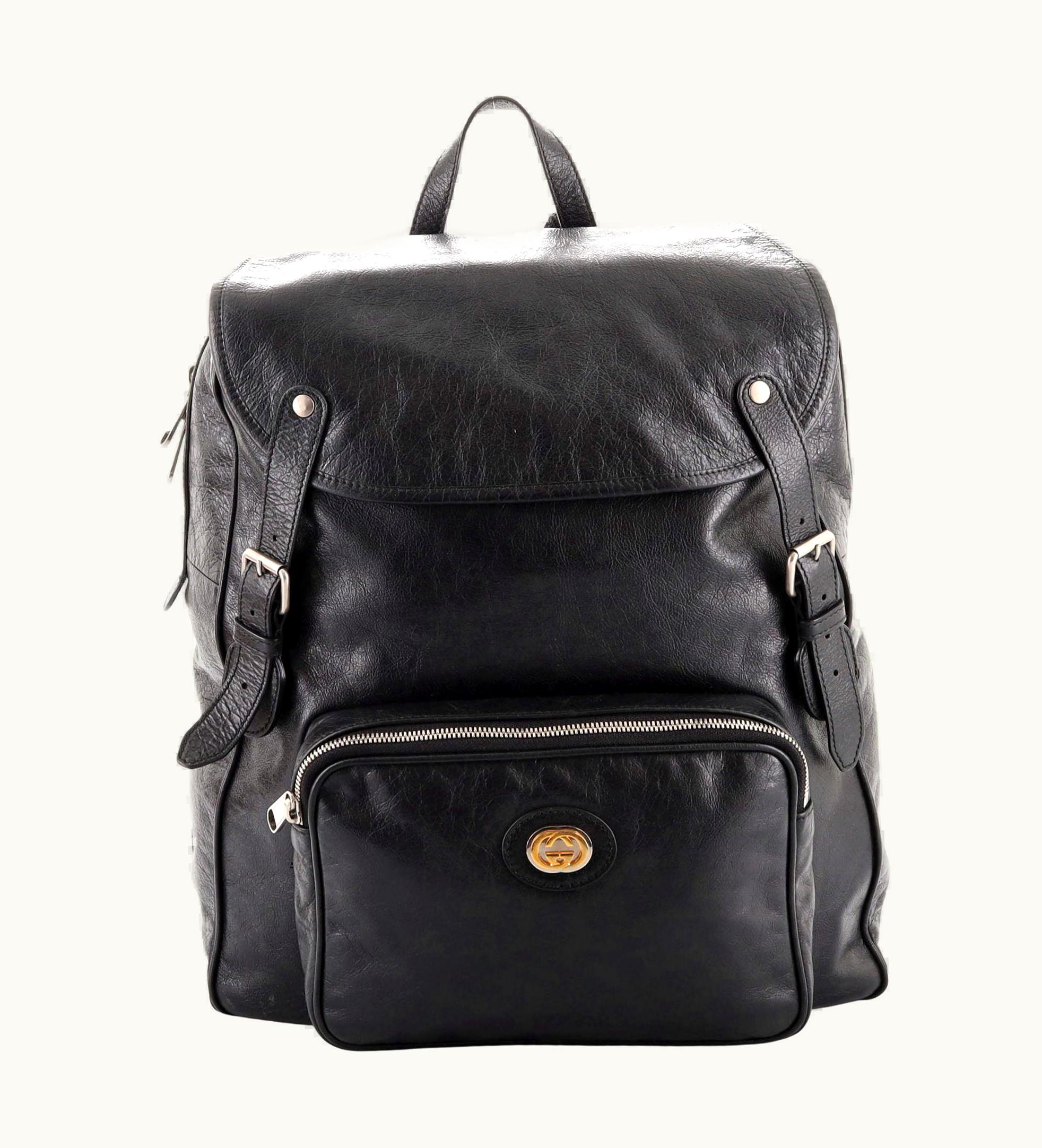 Gucci Morpheus Flap Backpack Glazed Leather Large