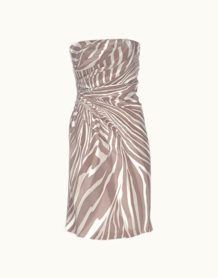 Gucci Animal Print Silk Dress With Corset